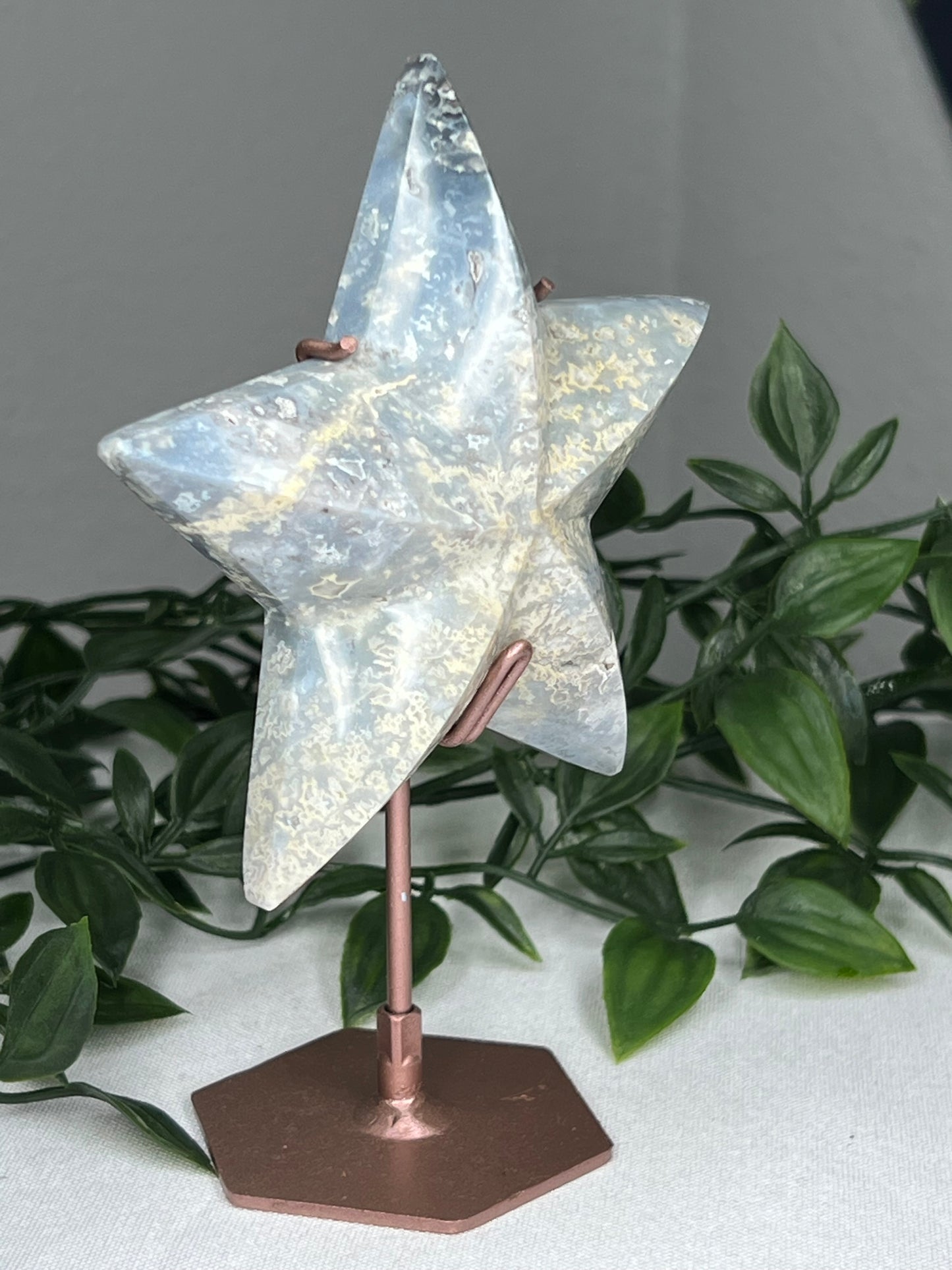 Blue Plume Agate Star