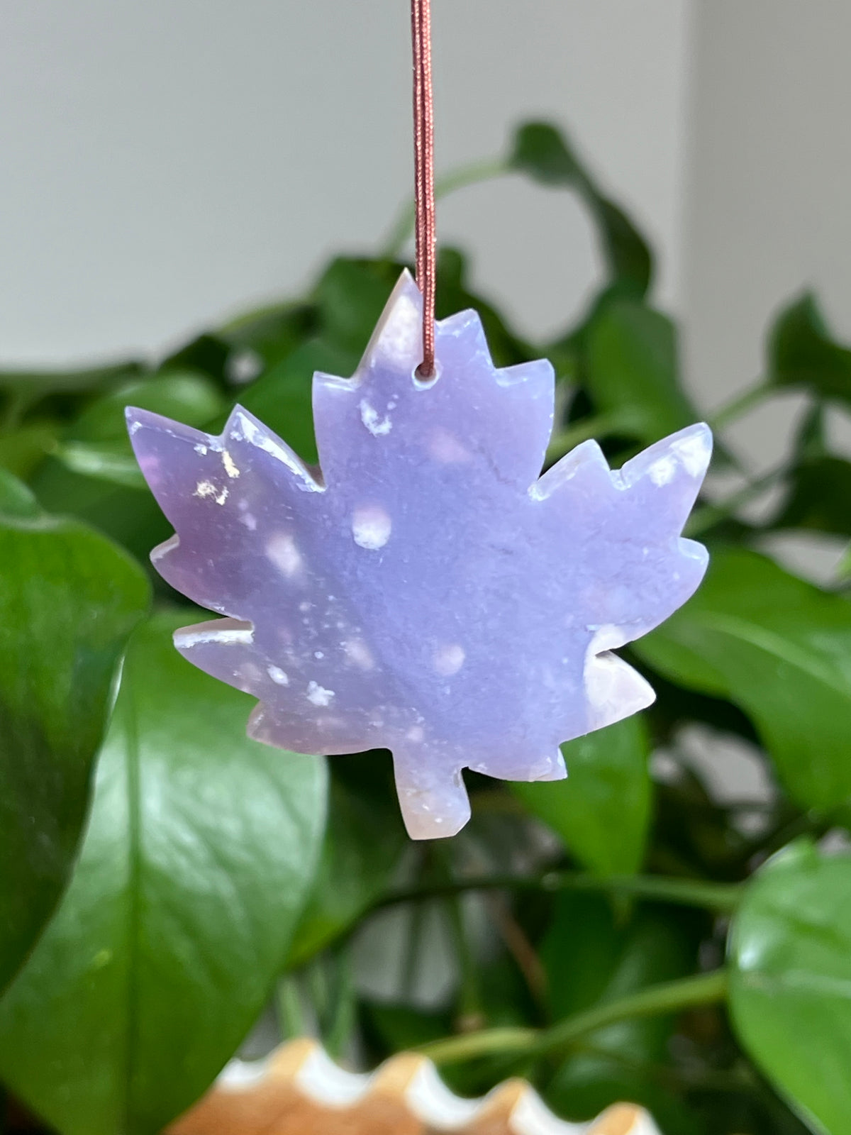 Purple Chalcedony Leaf Ornaments