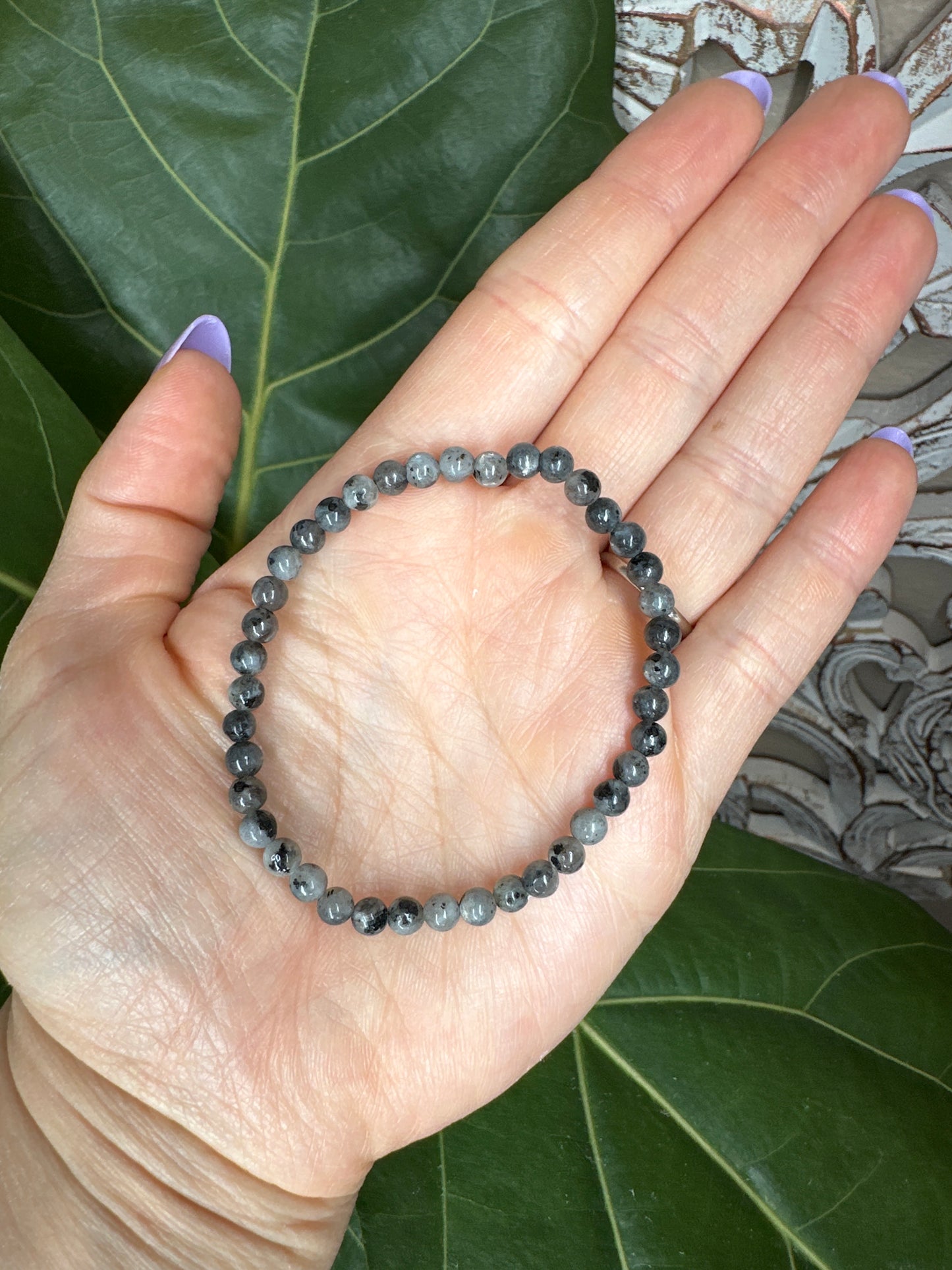 Larvikite Beaded Bracelet