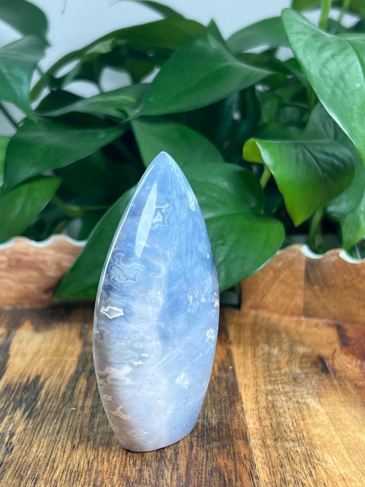 Blue Plume Agate Flame: TL