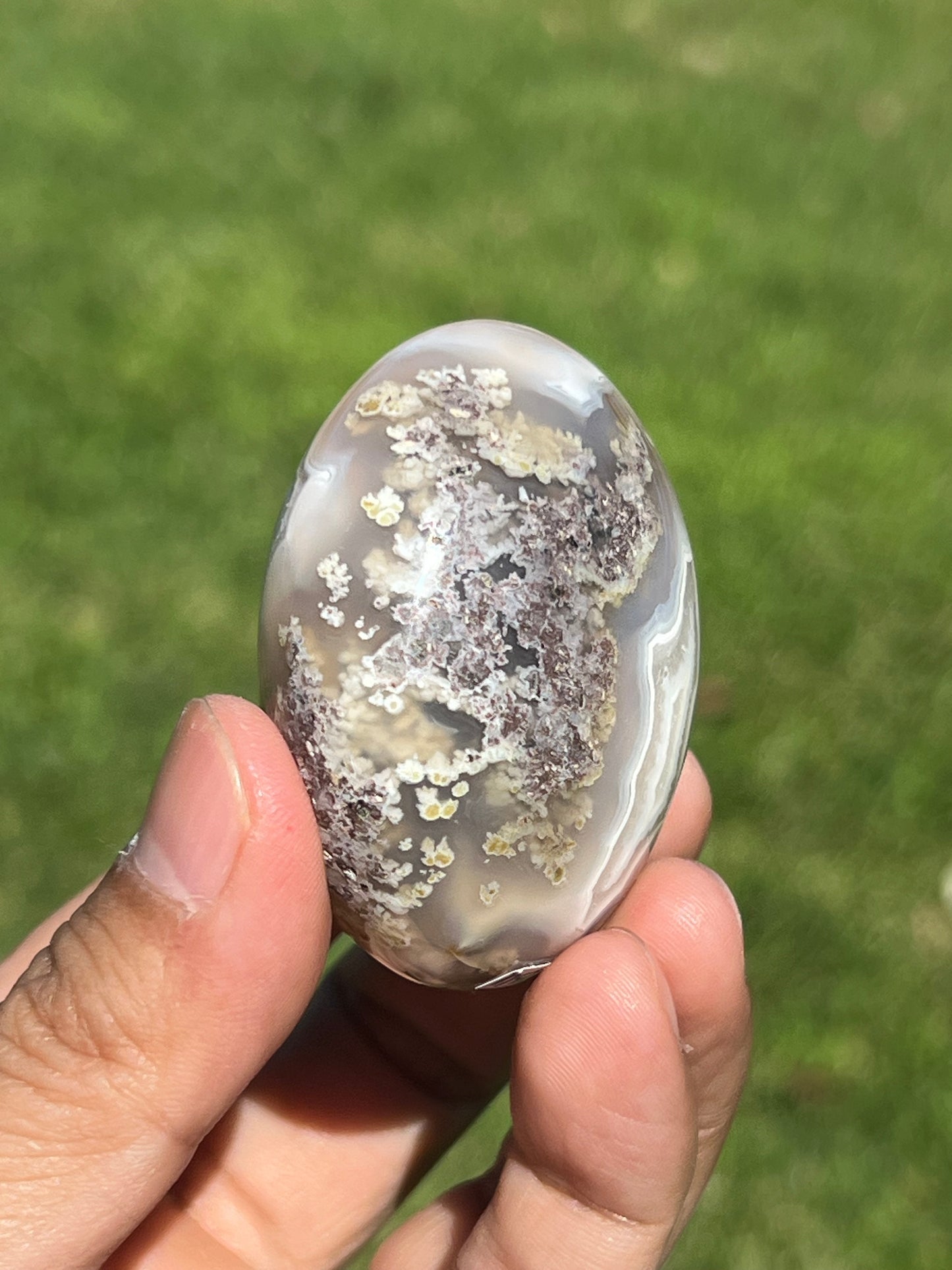 Scenic Moss Agate Palmstone BU