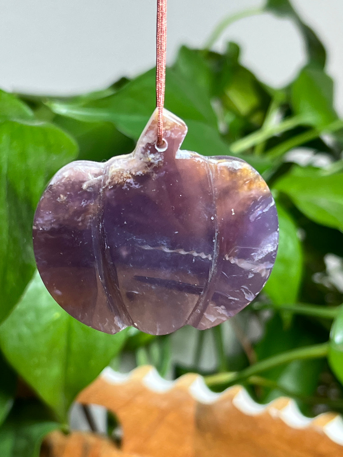 Purple Chalcedony Pumpkin Ornaments