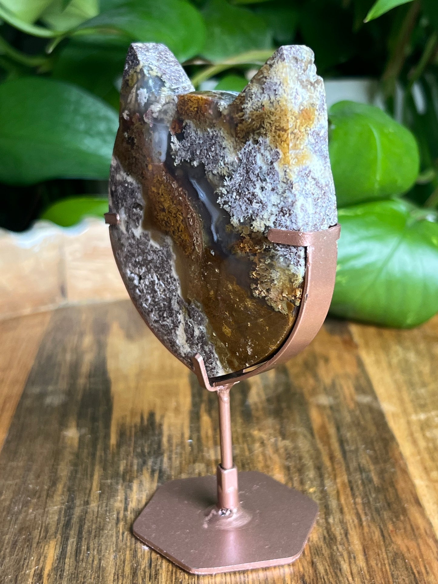Scenic Moss Agate Cat Head