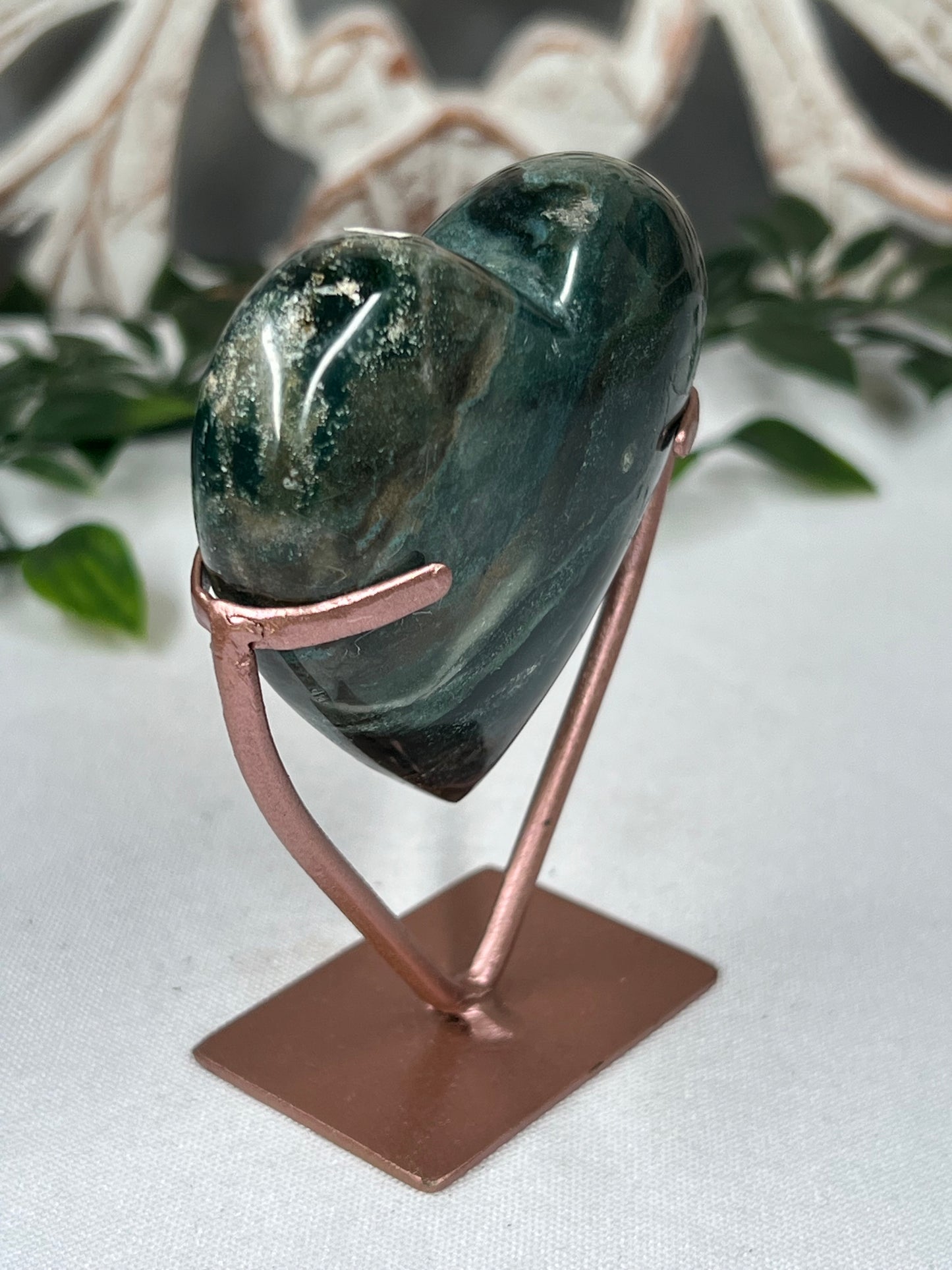 Blue Green Jasper Heart