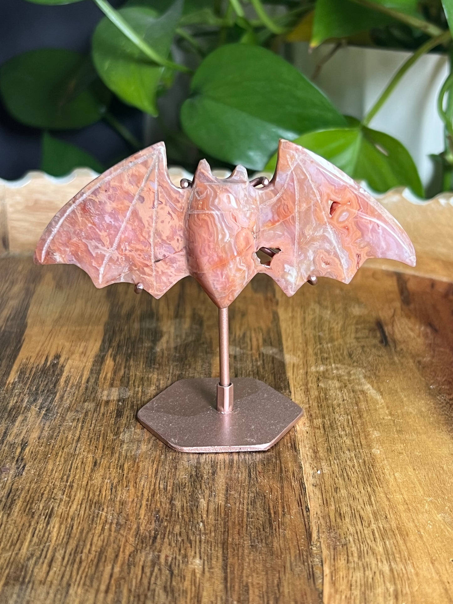 Pink Carnelian Bat