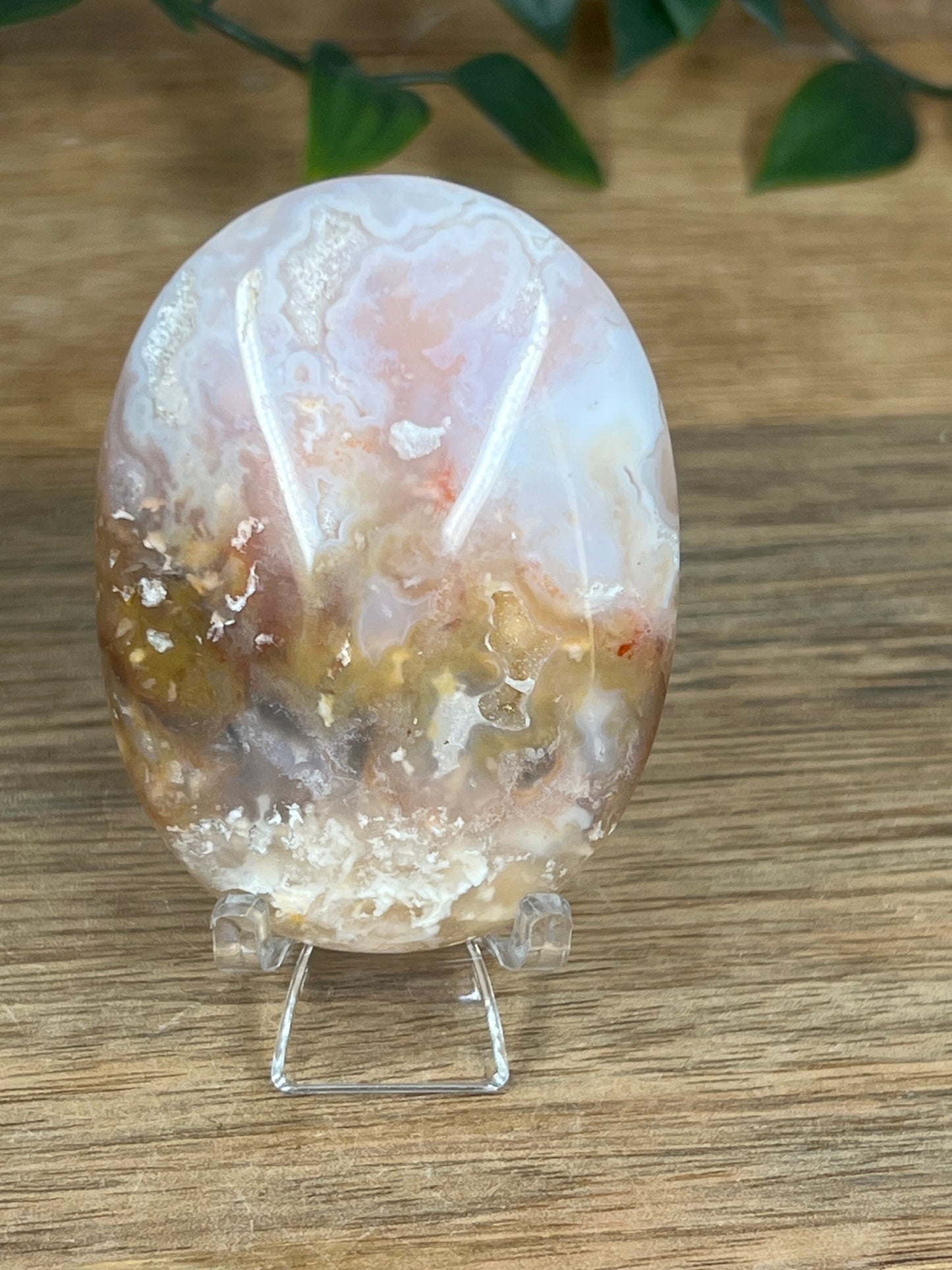 Rainbow Plume Agate Palmstone