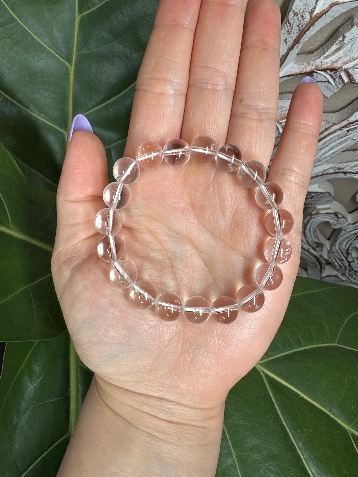 Clear Quartz Beaded Bracelet (10mm)