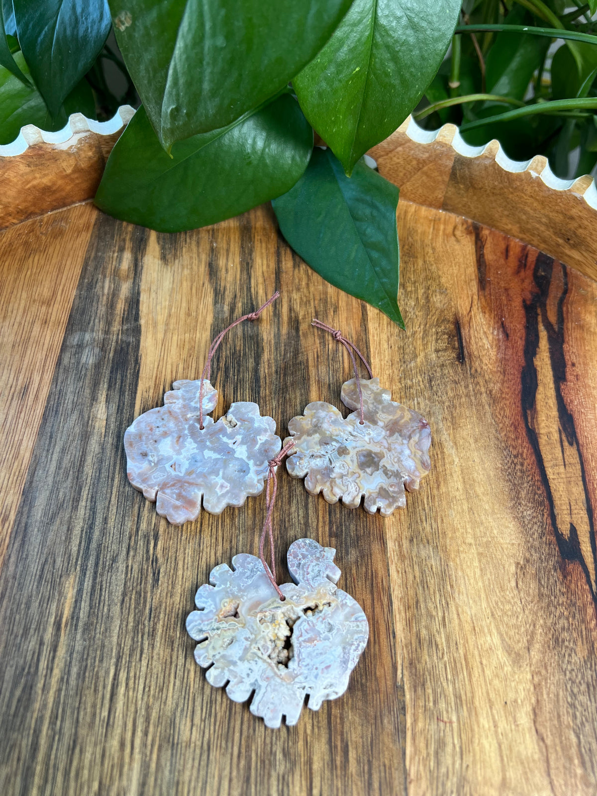 Sumatra Plume Agate Turkey Ornaments