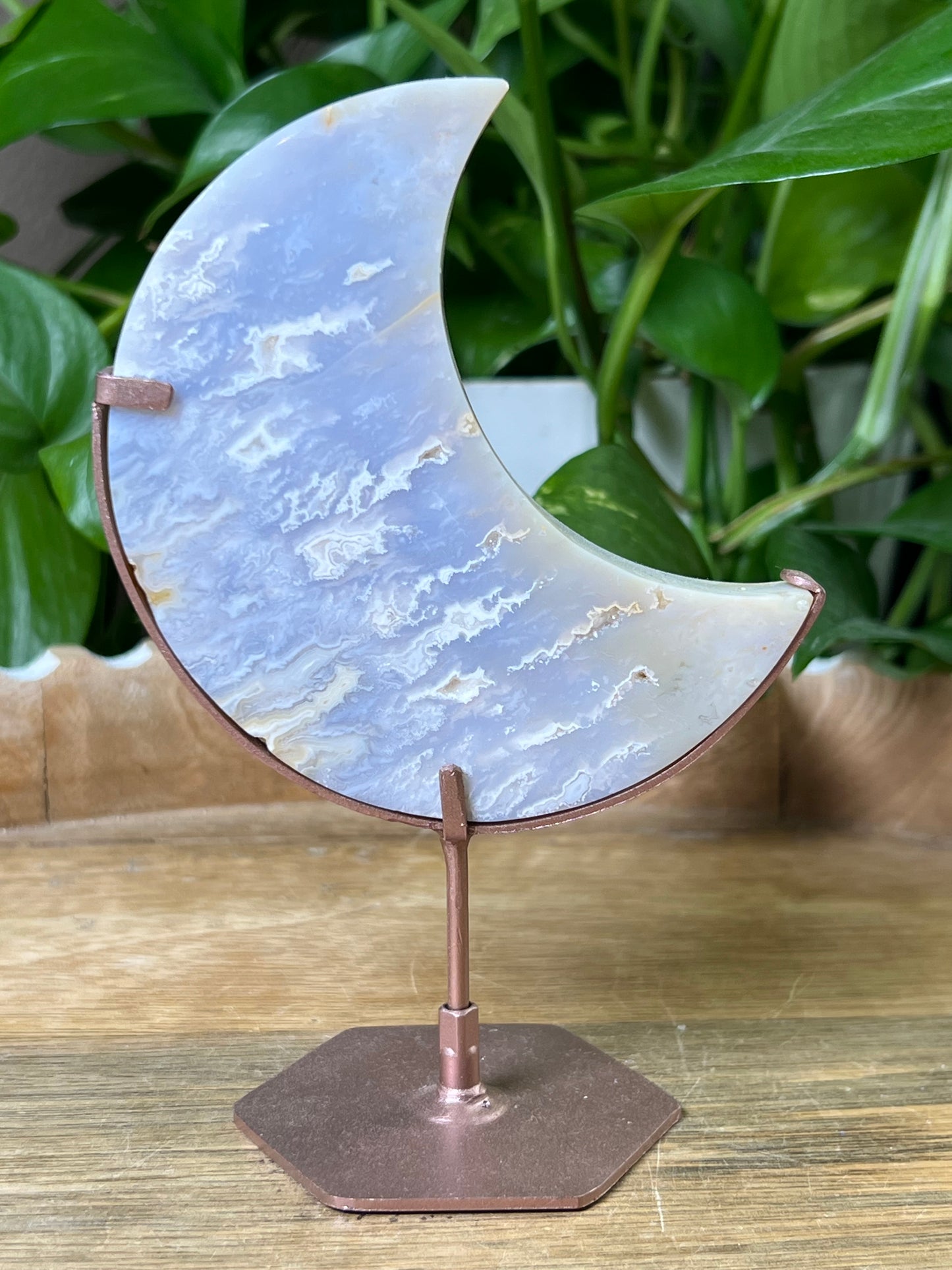 Winter Plume Agate Moon