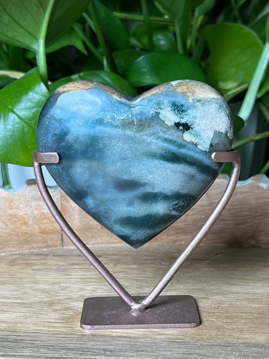 Blue Green Jasper Heart