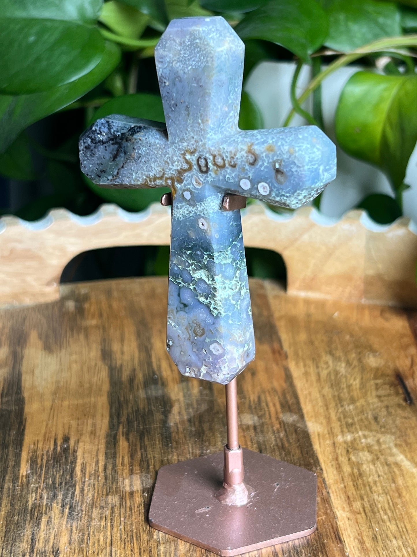 Grape Agate Cross