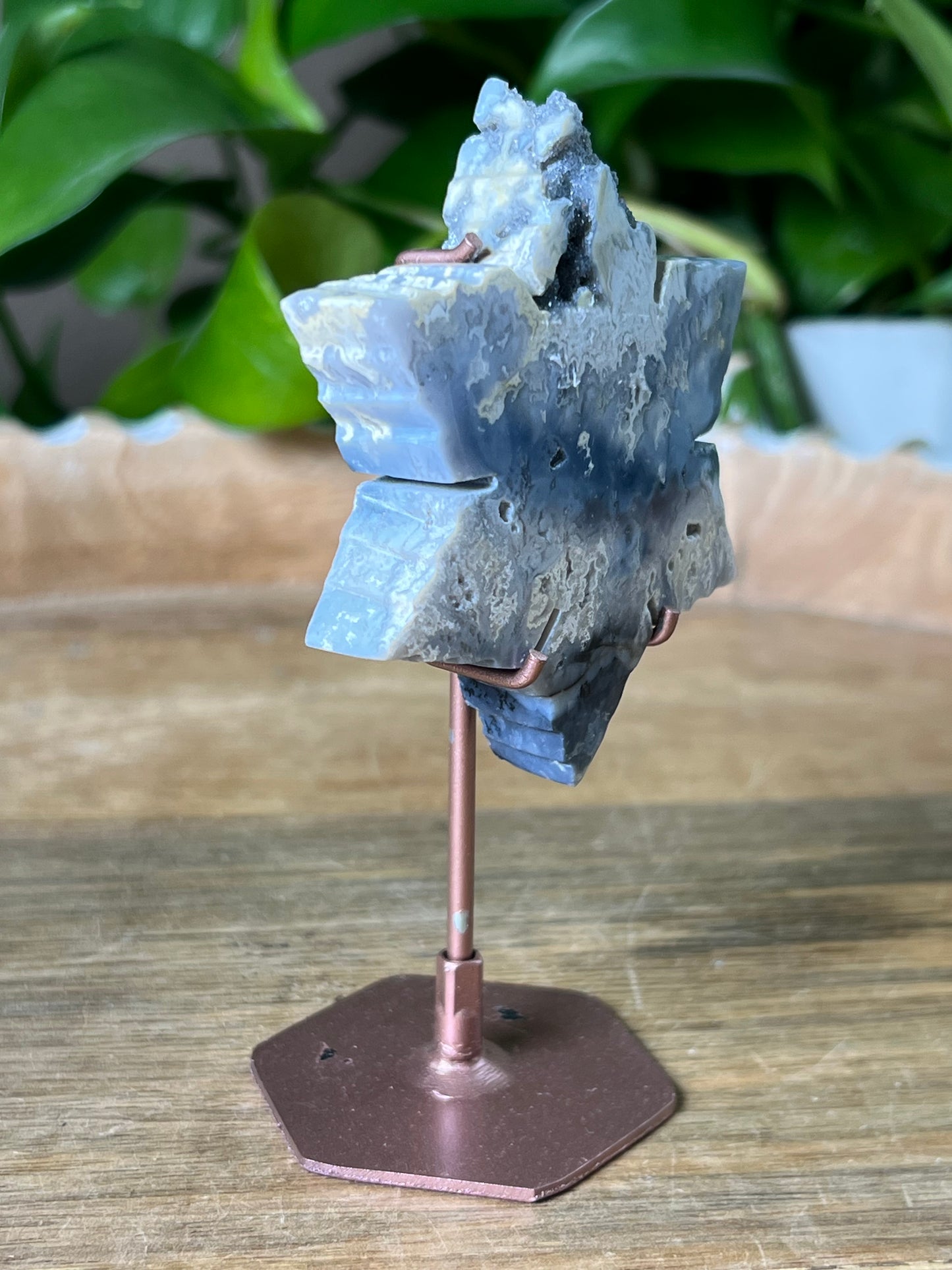Blue Plume Agate Snowflake
