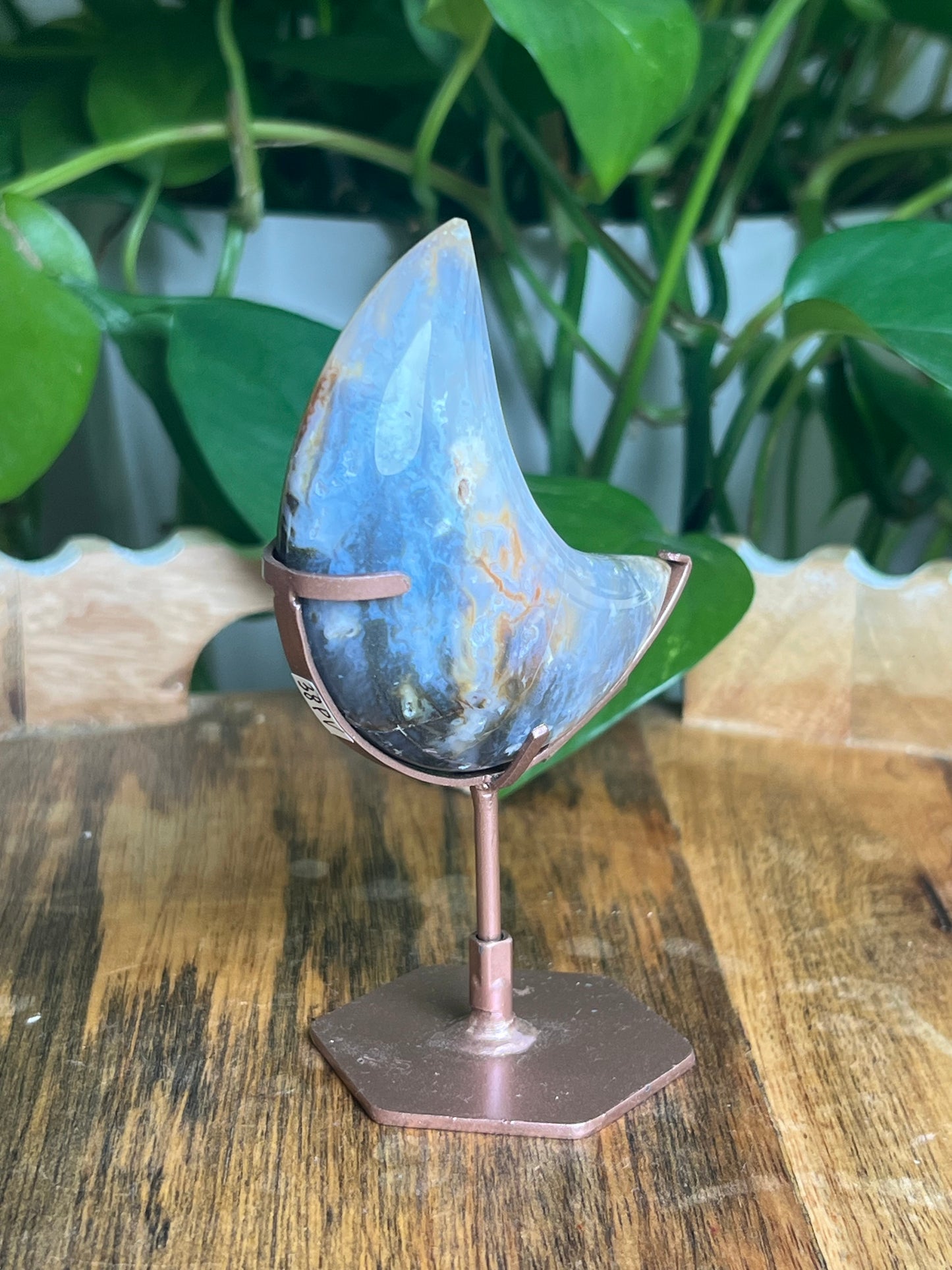 Rainbow Plume Agate Moon: PV