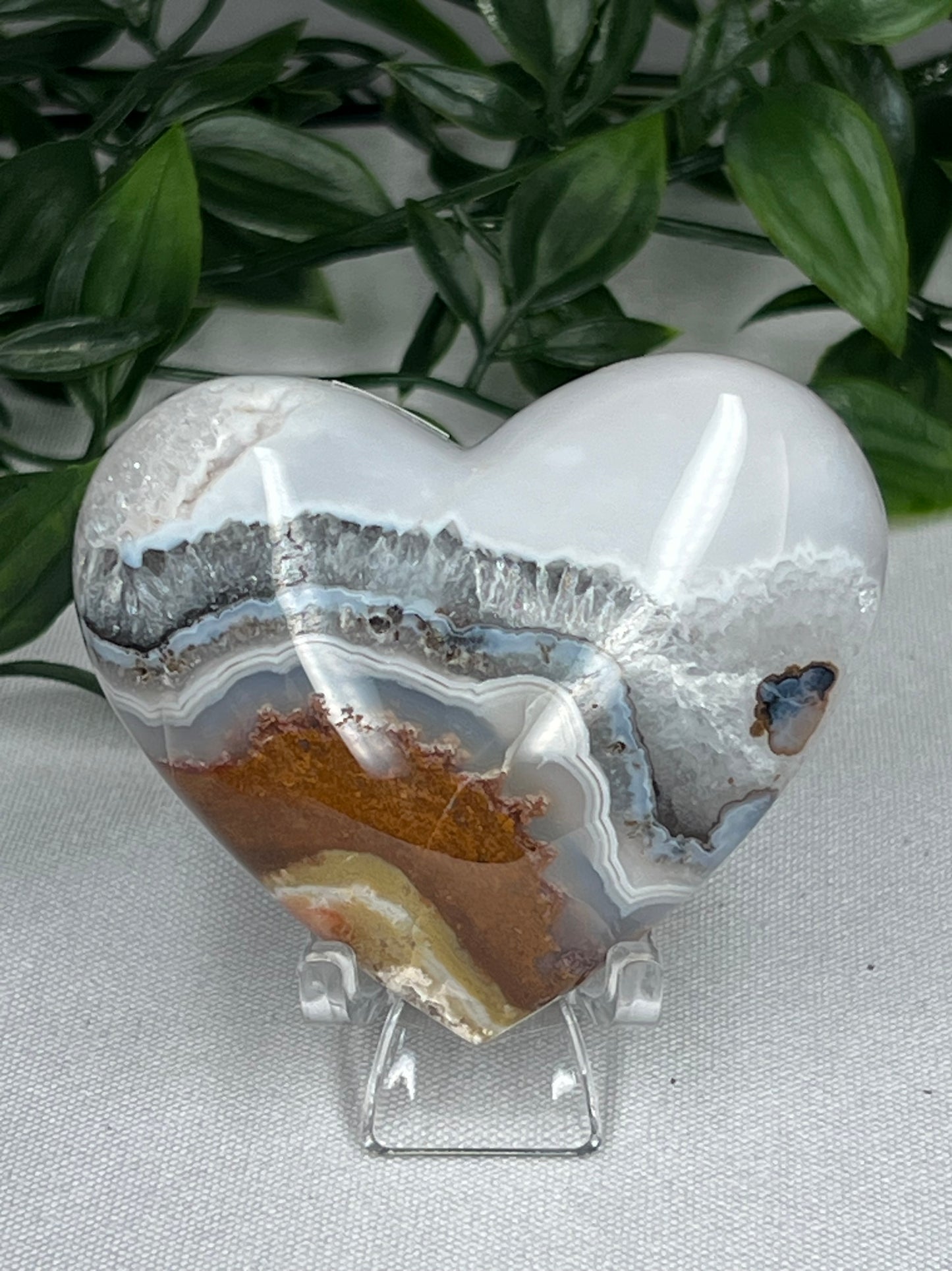 Scenic Moss Agate Heart