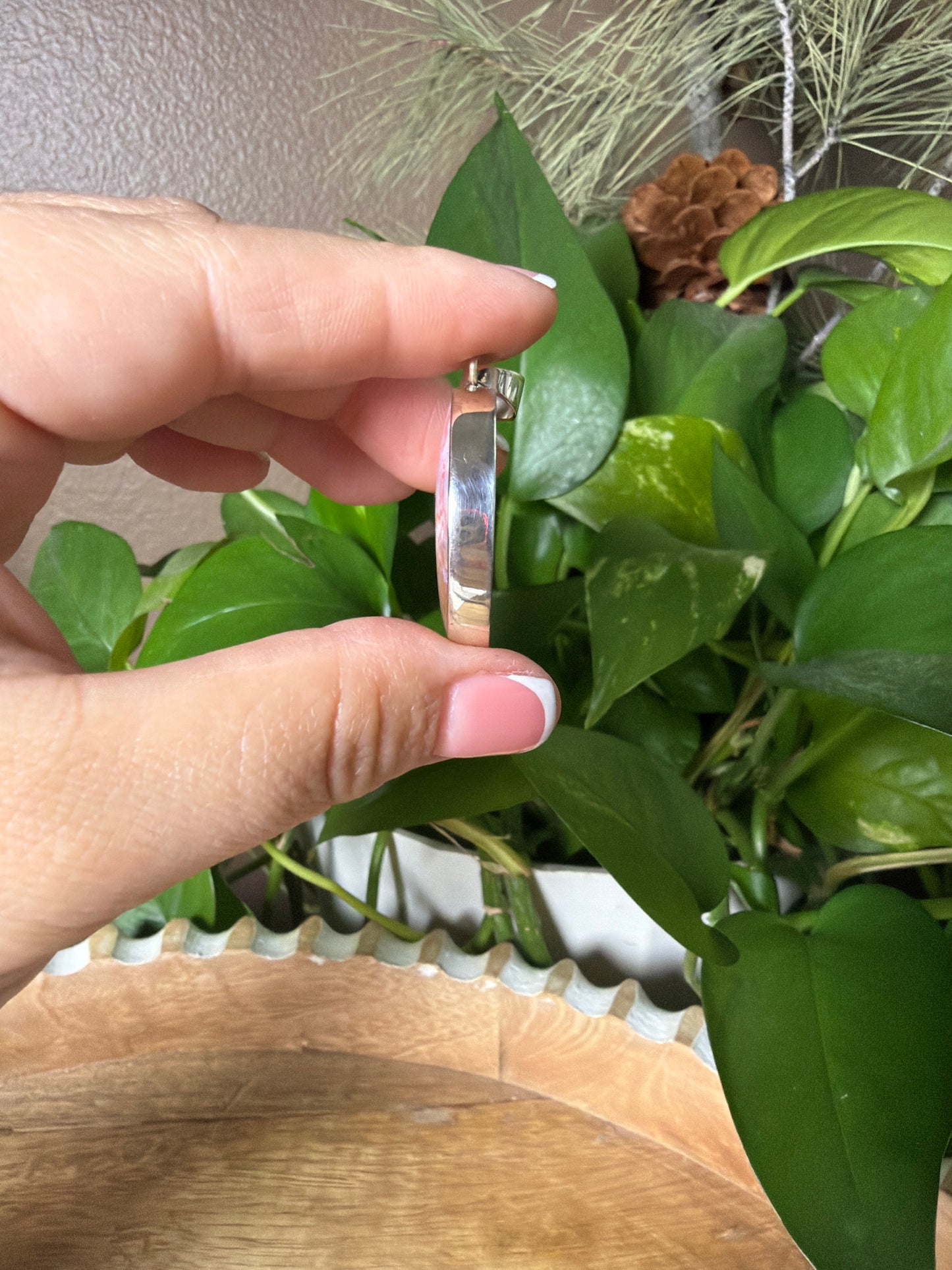 Rainbow Plume Agate Moon Pendant