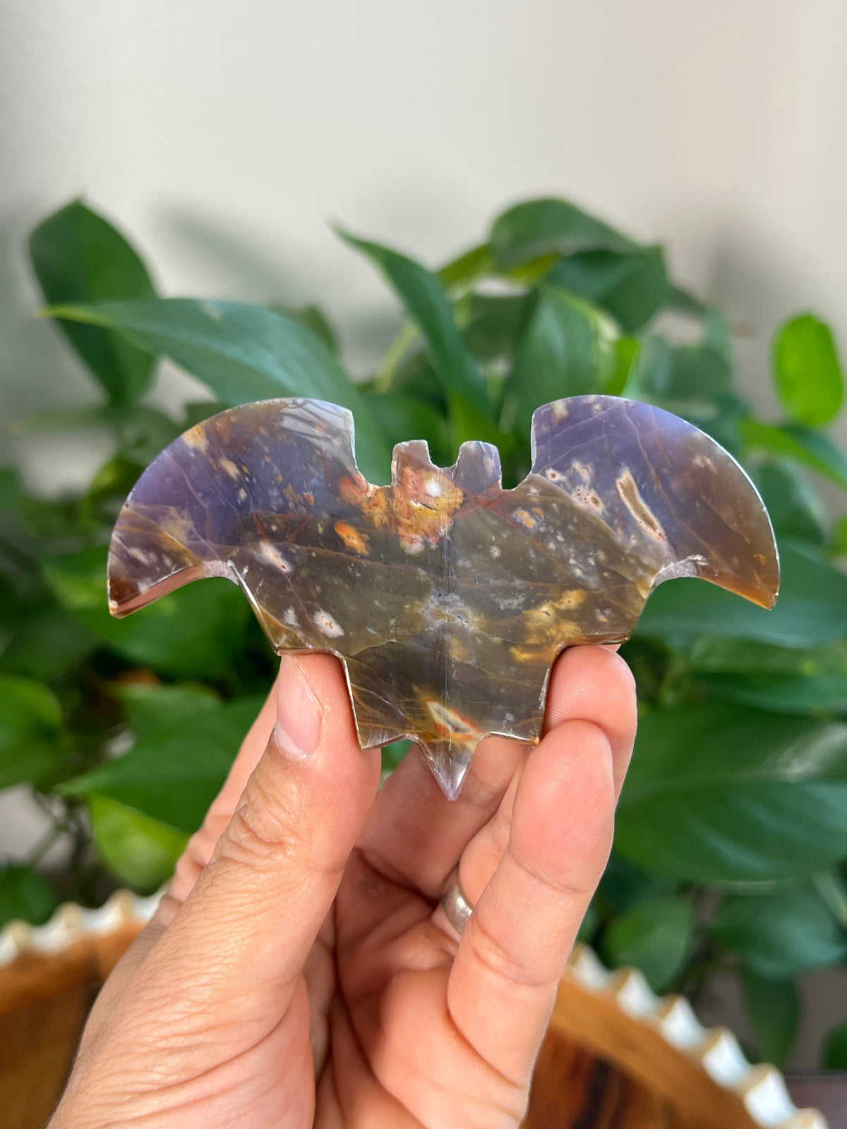 Purple Chalcedony 3D Bats
