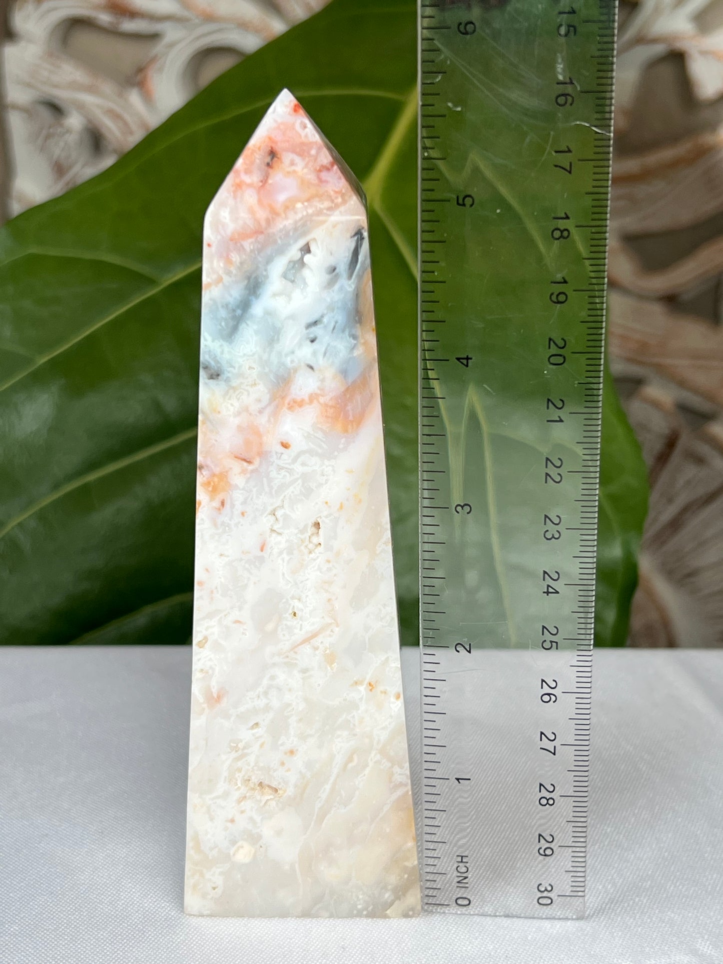 Rainbow Plume Agate Tower