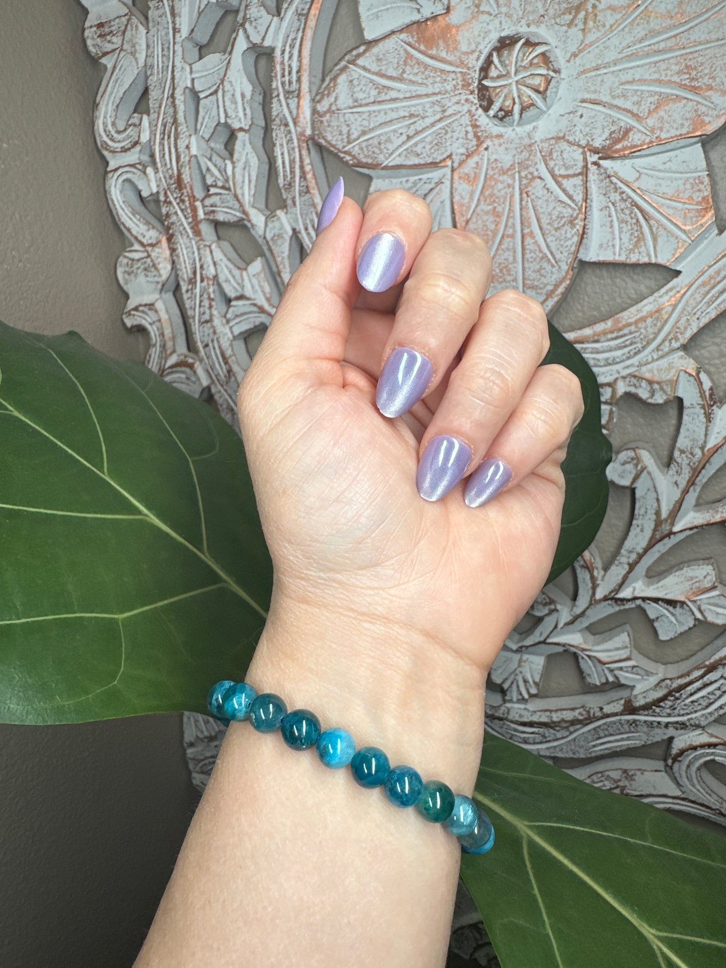 Blue Apatite Beaded Bracelet