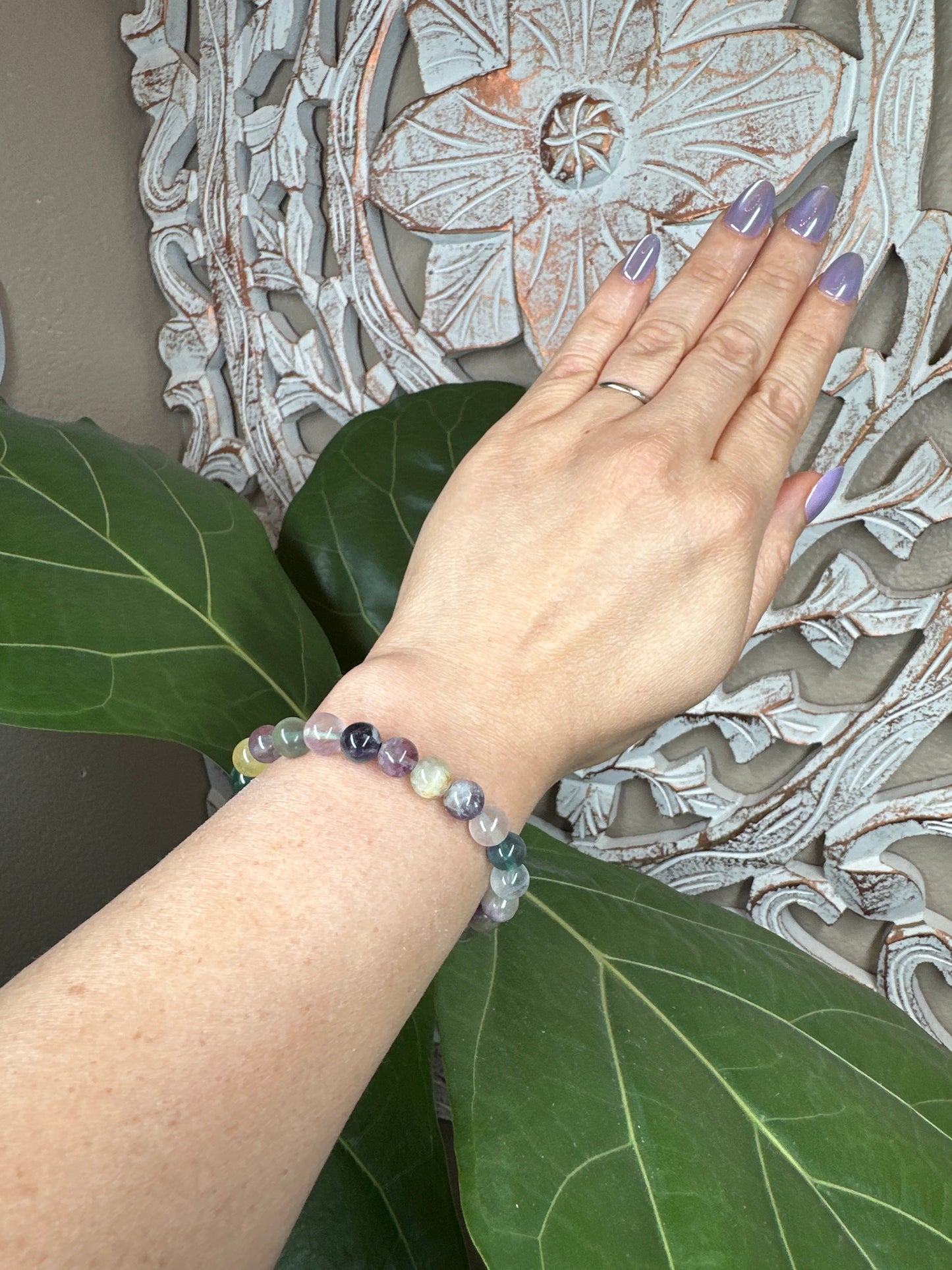 Fluorite Beaded Bracelet (8mm)