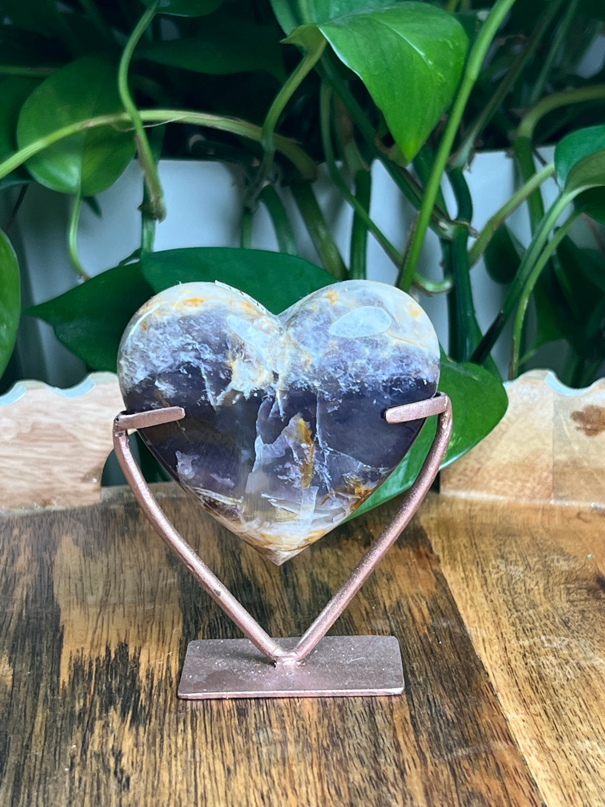 Purple Chalcedony Heart: KL