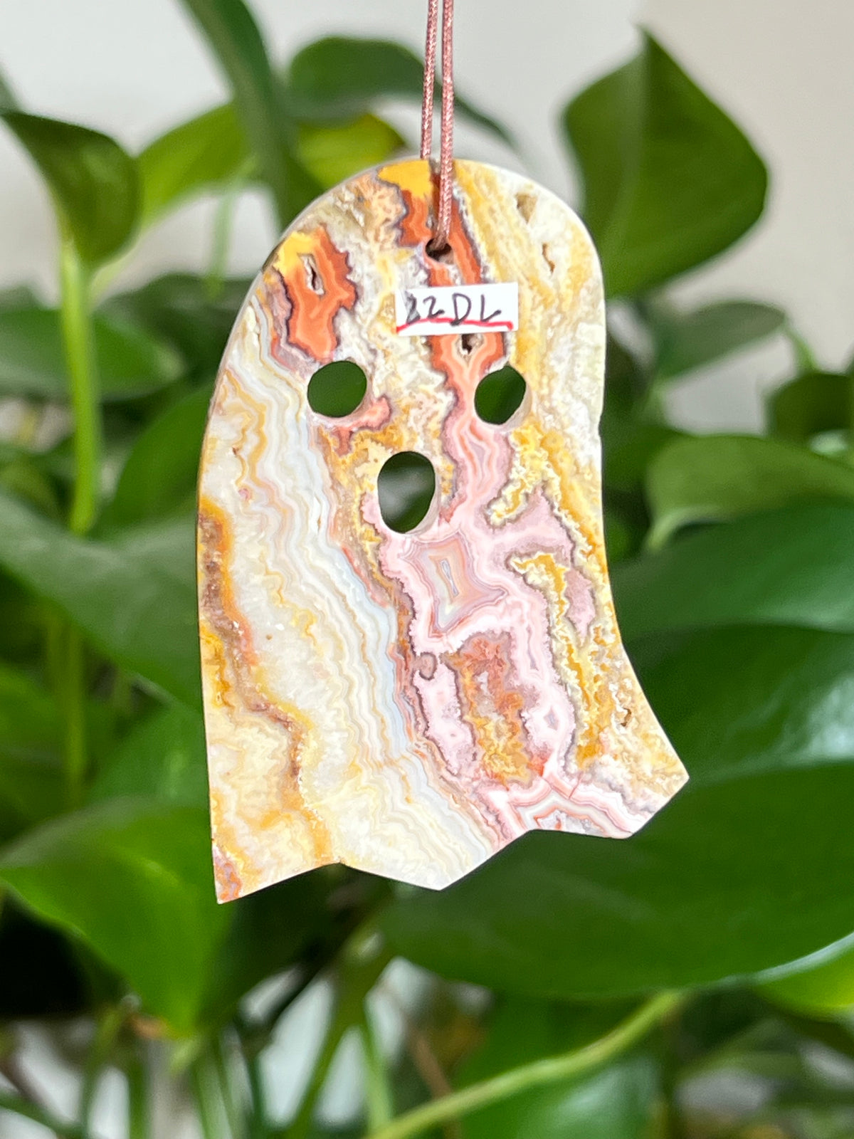 Crazy Lace Agate Ghost Ornaments