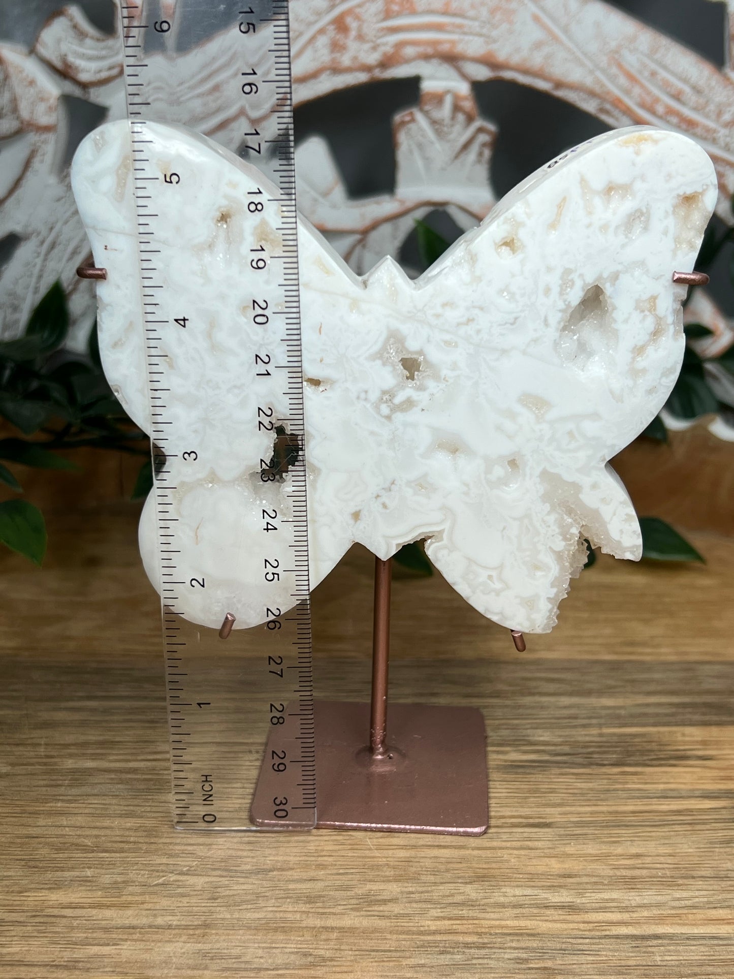 White Plume Agate Butterfly