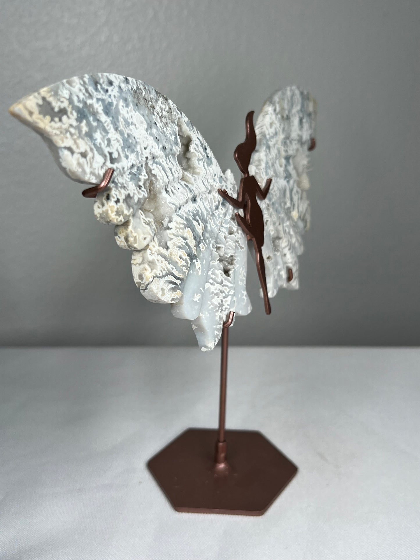 Blue Plume Agate Fairy Wings