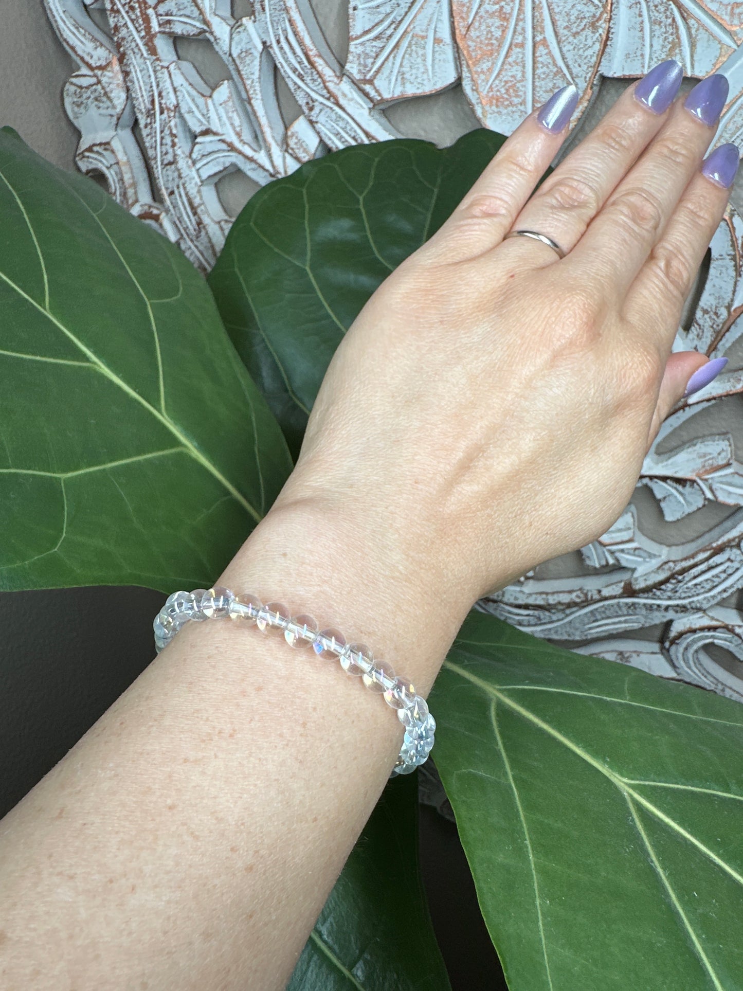 Angel Aura Quartz Beaded Bracelet (6mm)
