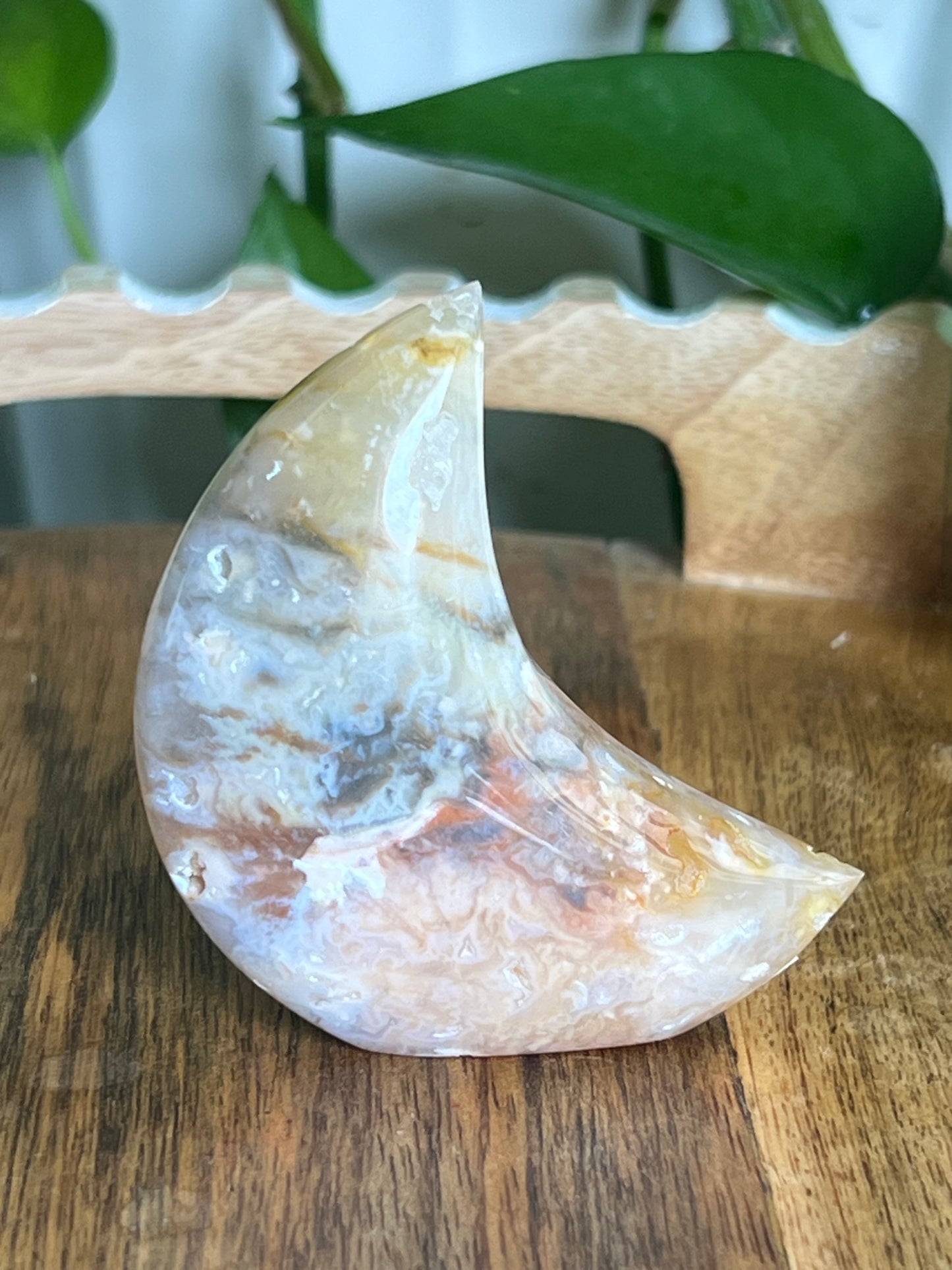 Rainbow Plume Agate Moon C
