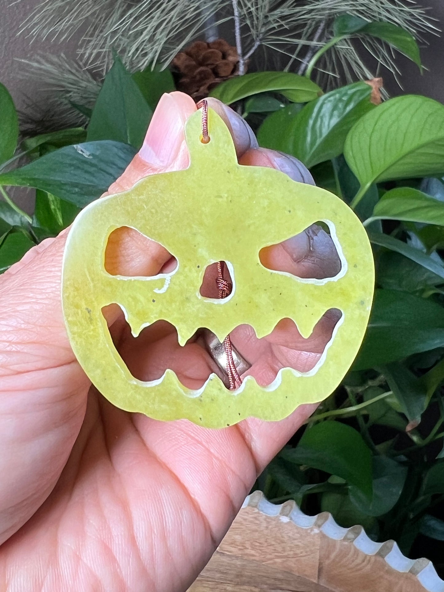 Idocrase Jack-O-Lantern Ornament