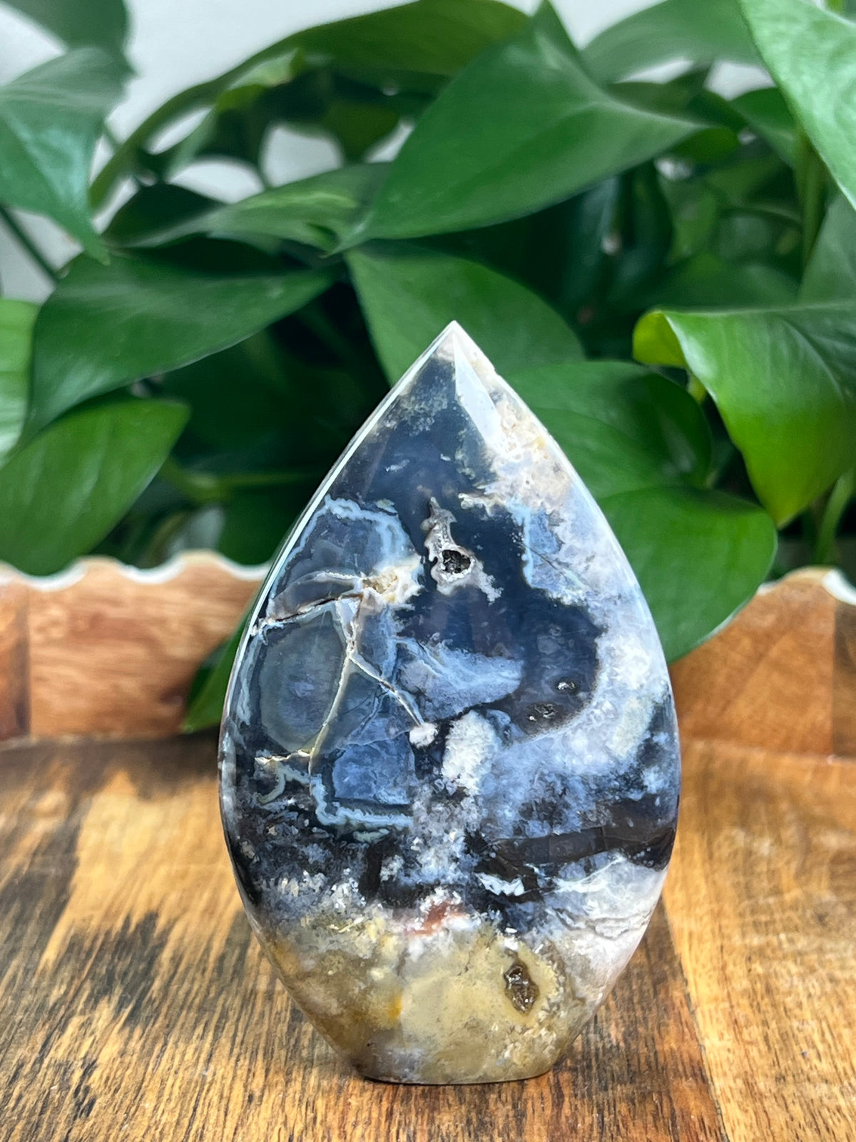 Blue Plume Agate Flame: SX