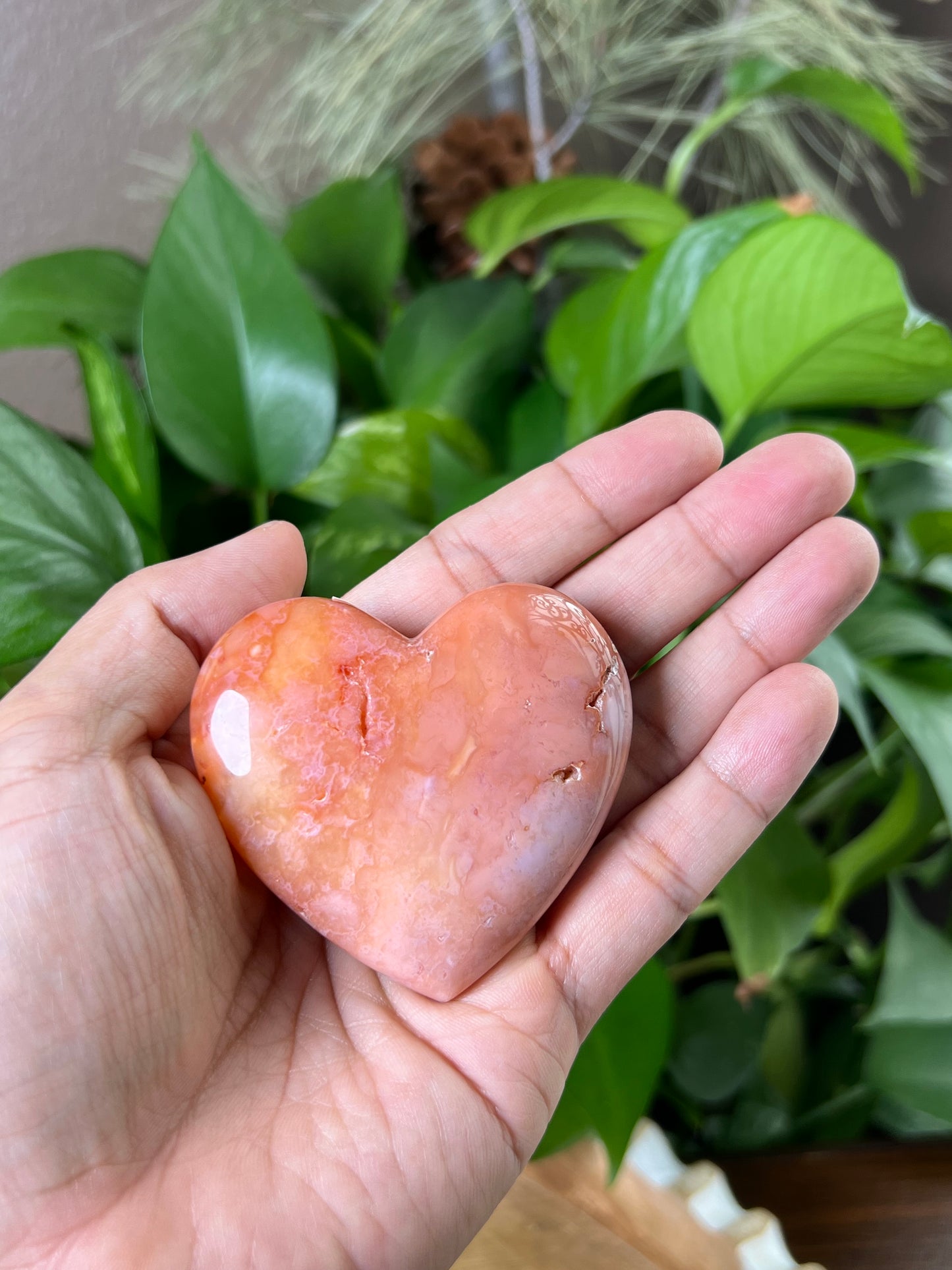 Pink Carnelian Heart