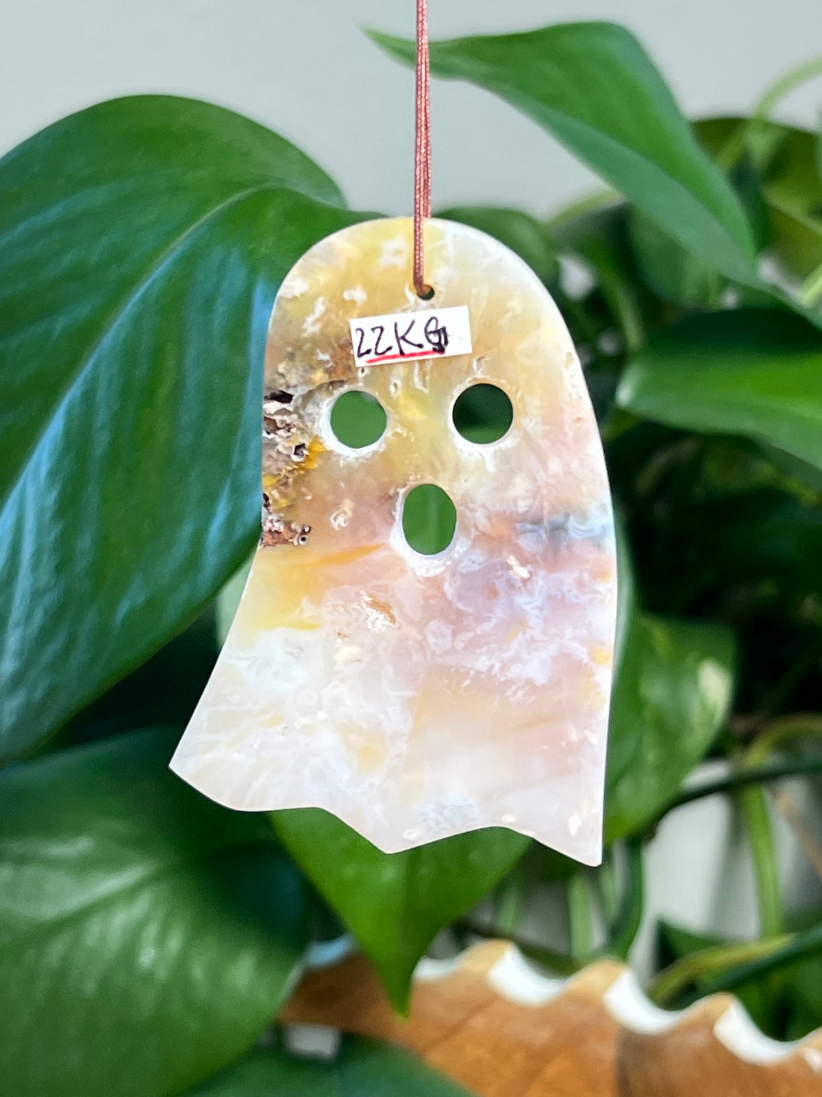 Rainbow Plume Agate Ghost Ornaments
