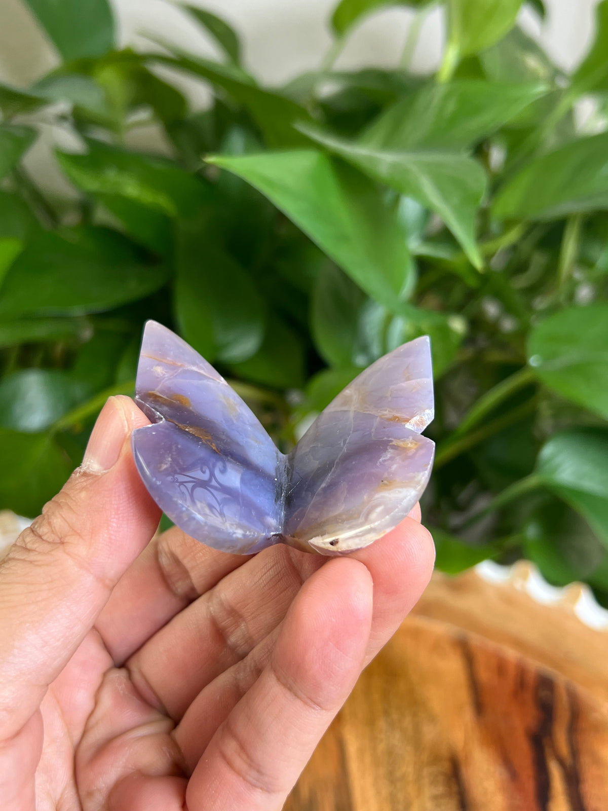 Purple Chalcedony 3D Butterfly: TP