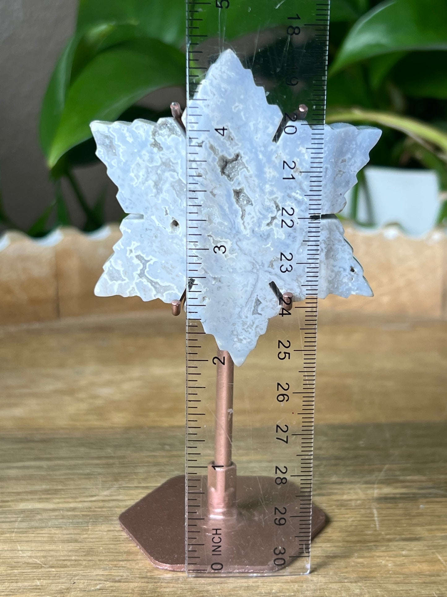 Blue plume Agate Snowflake
