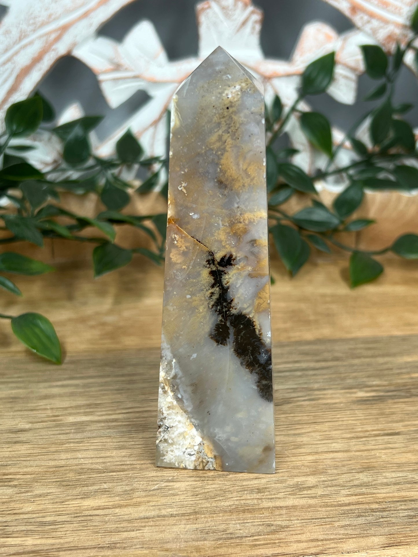 Dendritic Tiger Agate Tower