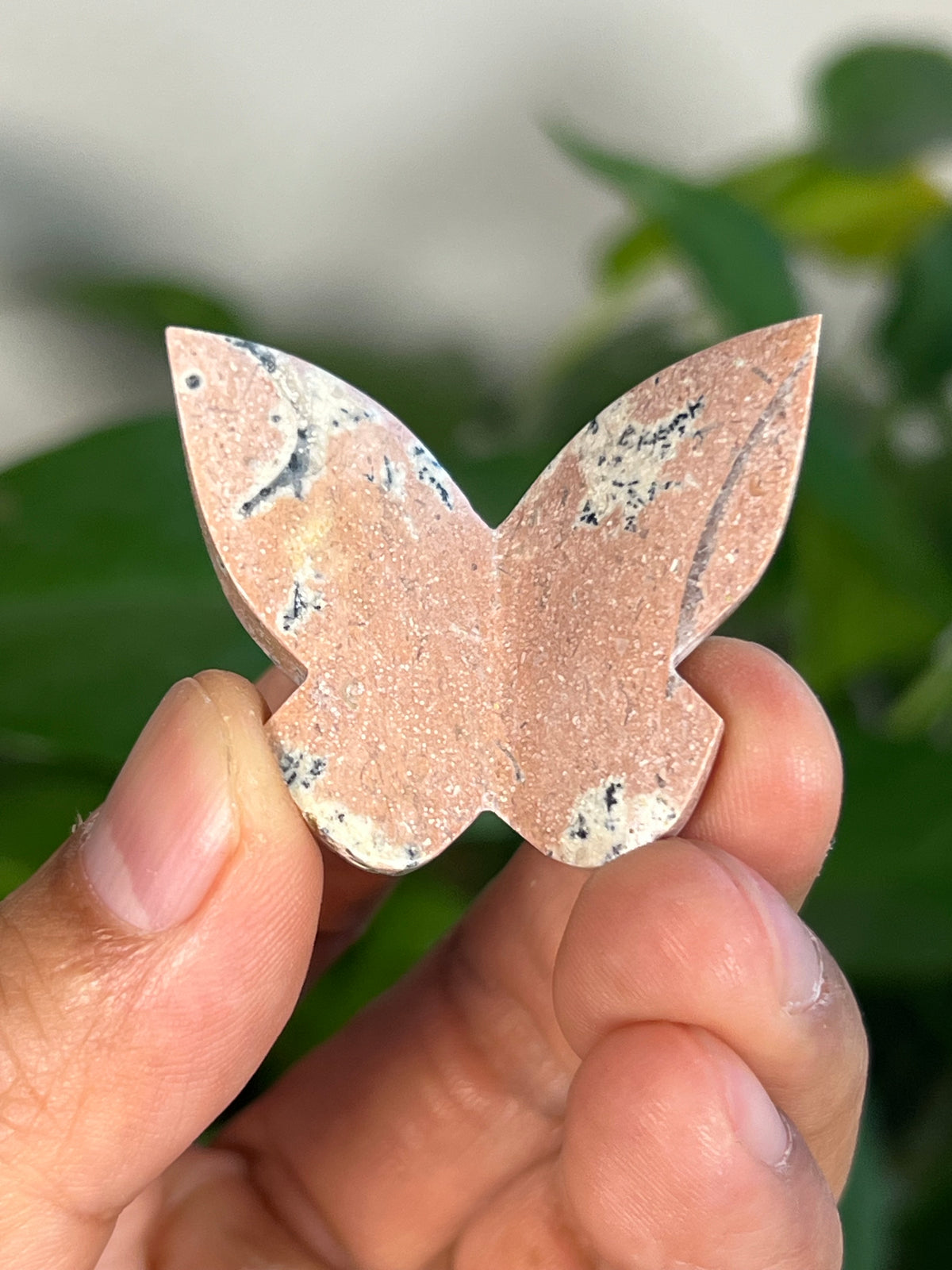 Peachy Pink Dendritic Jasper Mini 3D Butterflies