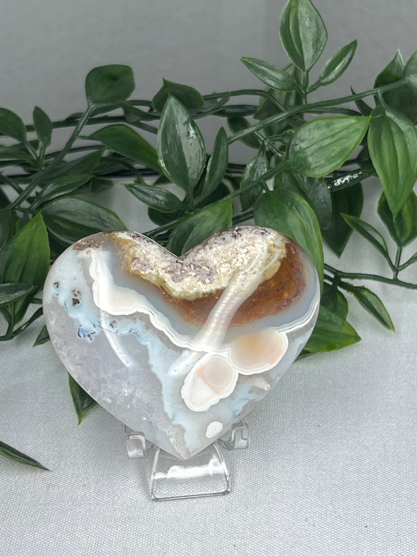 Scenic Moss Agate Heart