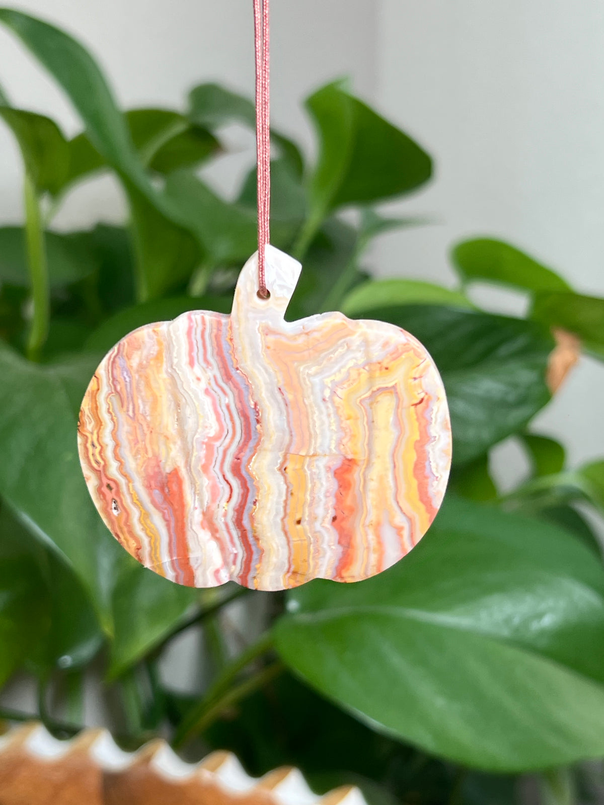 Crazy Lace Agate Ornament Pumpkin: PS