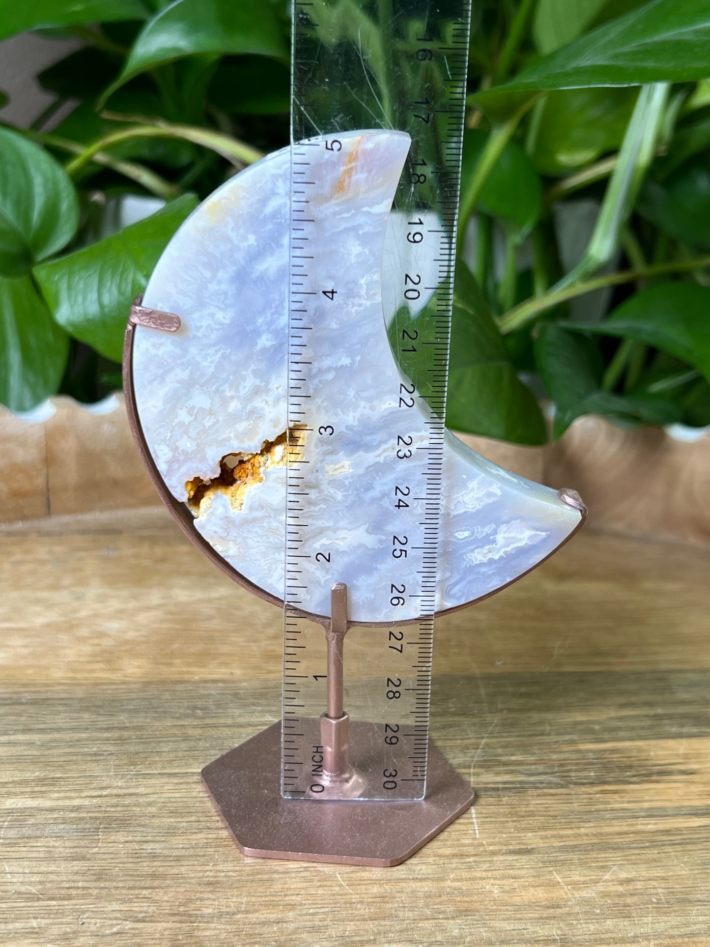 Winter Plume Agate Moon