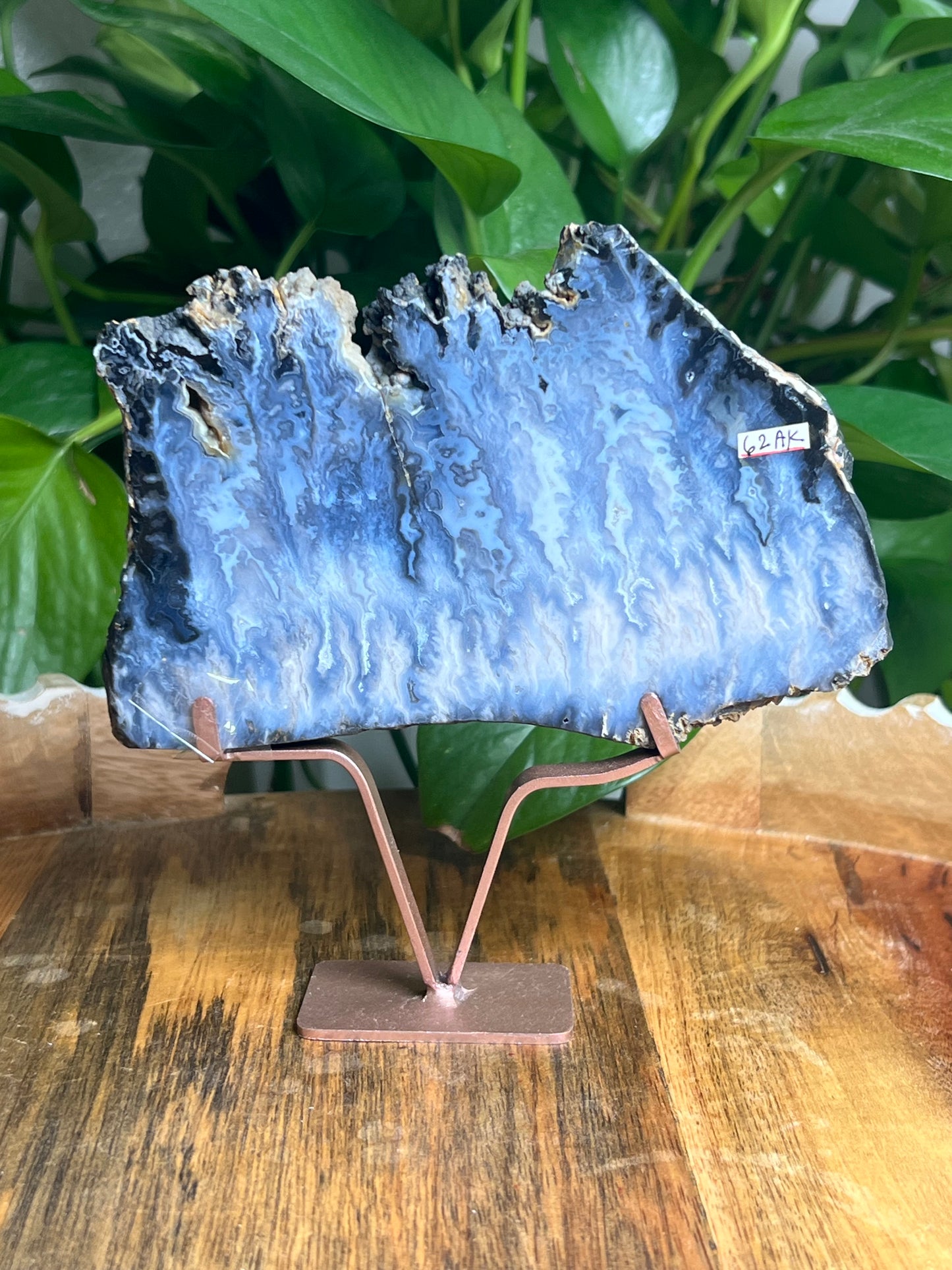 Blue Plume Agate Slab: AK