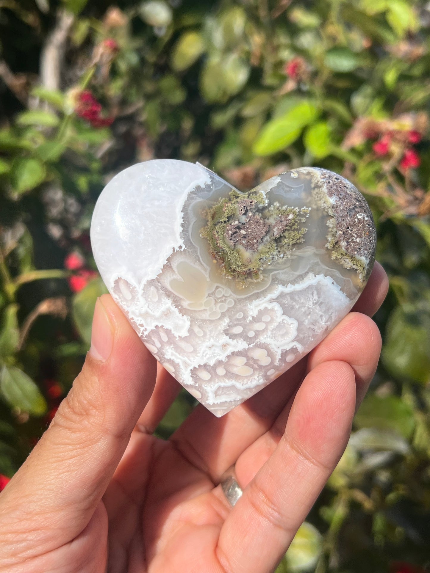 Scenic Moss Agate Heart AE