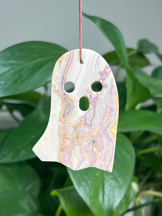 Crazy Lace Agate Ornament Ghost: Di