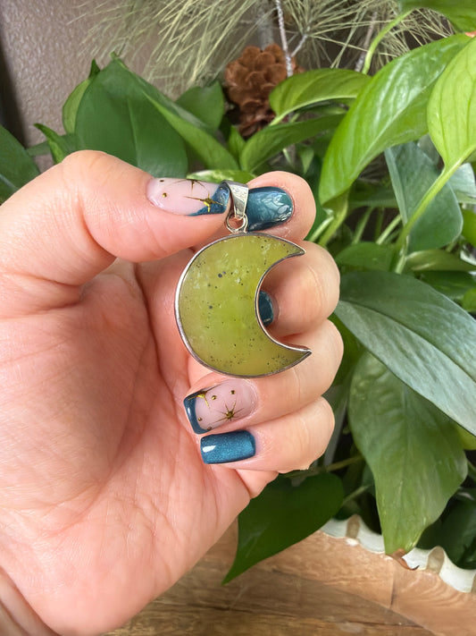 Idocrase Moon Pendant