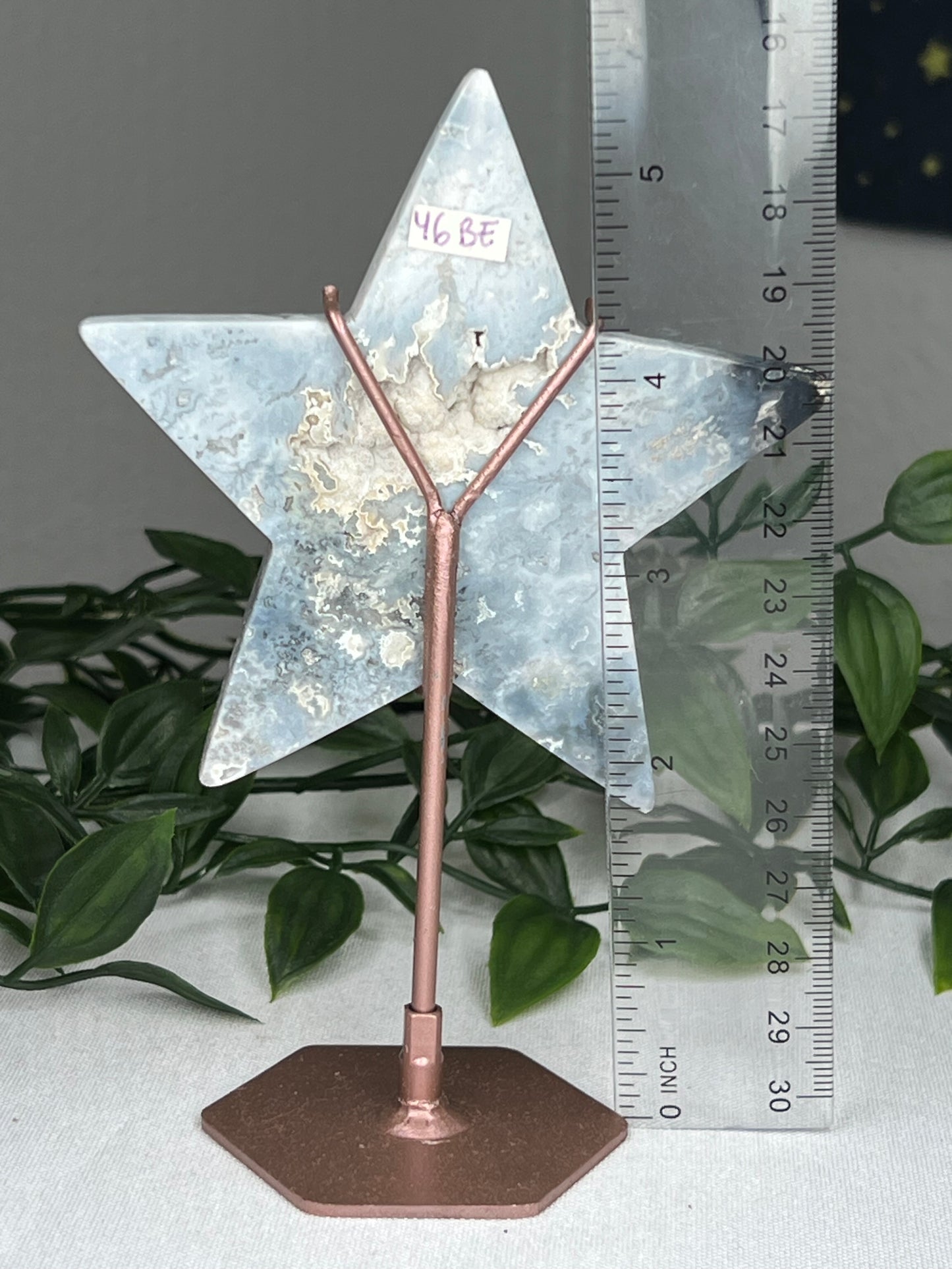 Blue Plume Agate Star