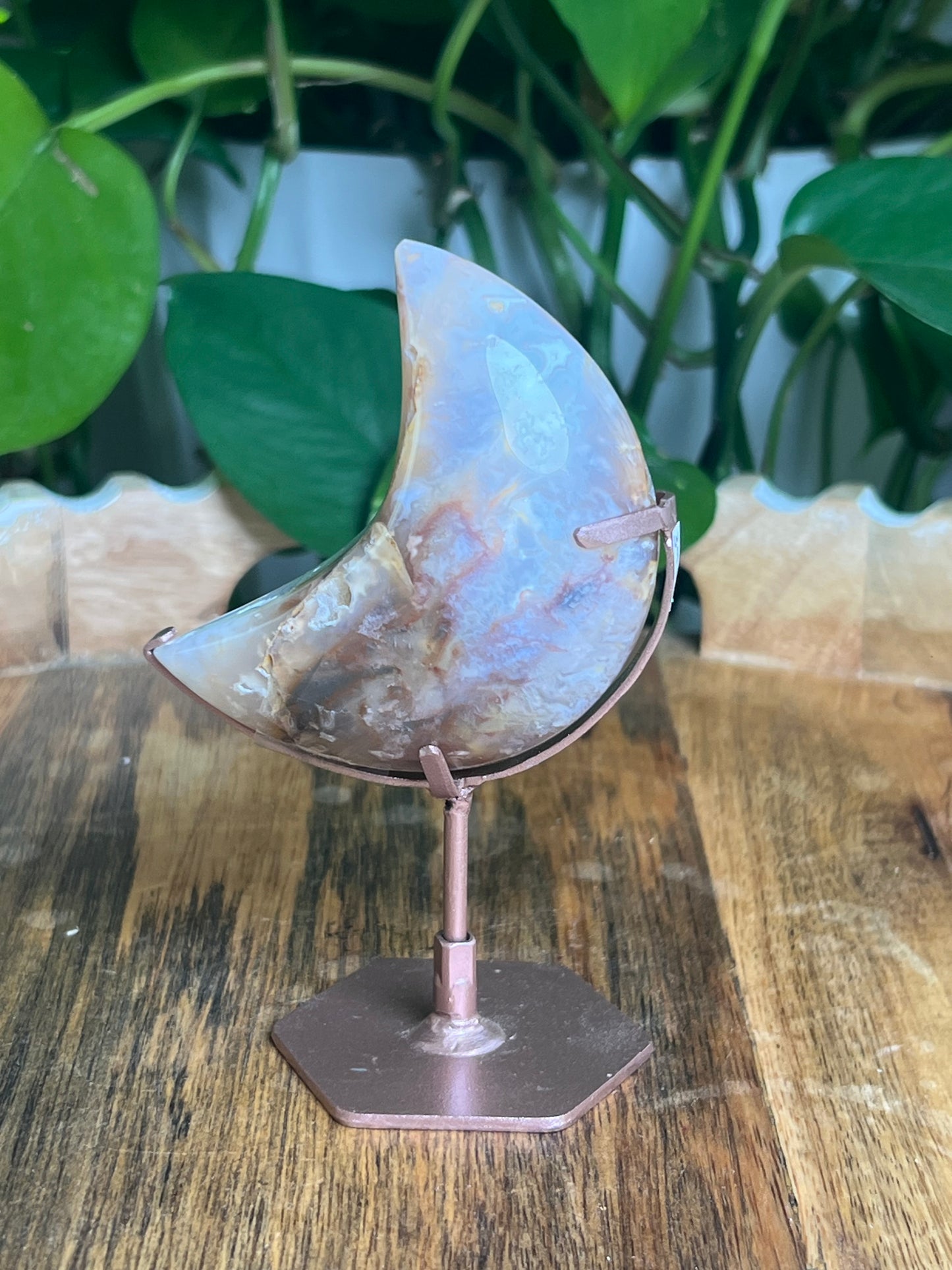 Rainbow Plume Agate Moon: KA 💗 PERFECTLY IMPERFECT 💗
