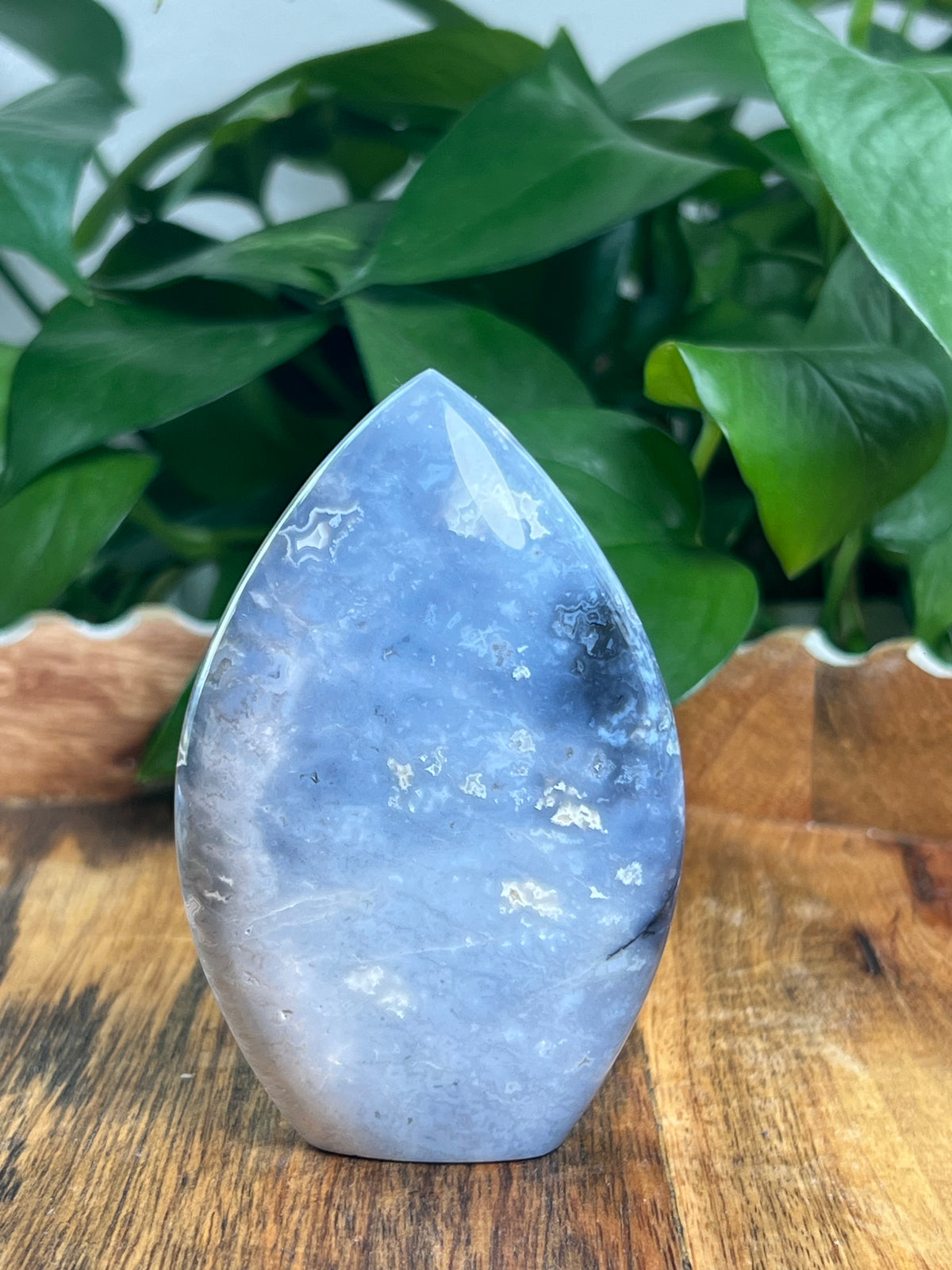 Blue Plume Agate Flame: TL