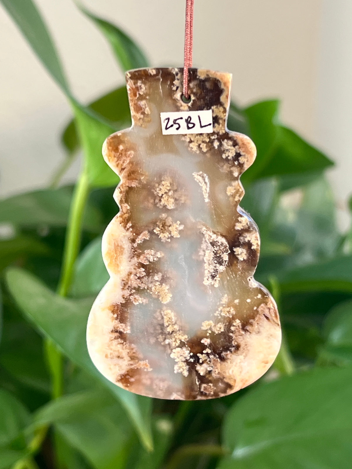 Scenic Moss Agate Snowman Ornaments