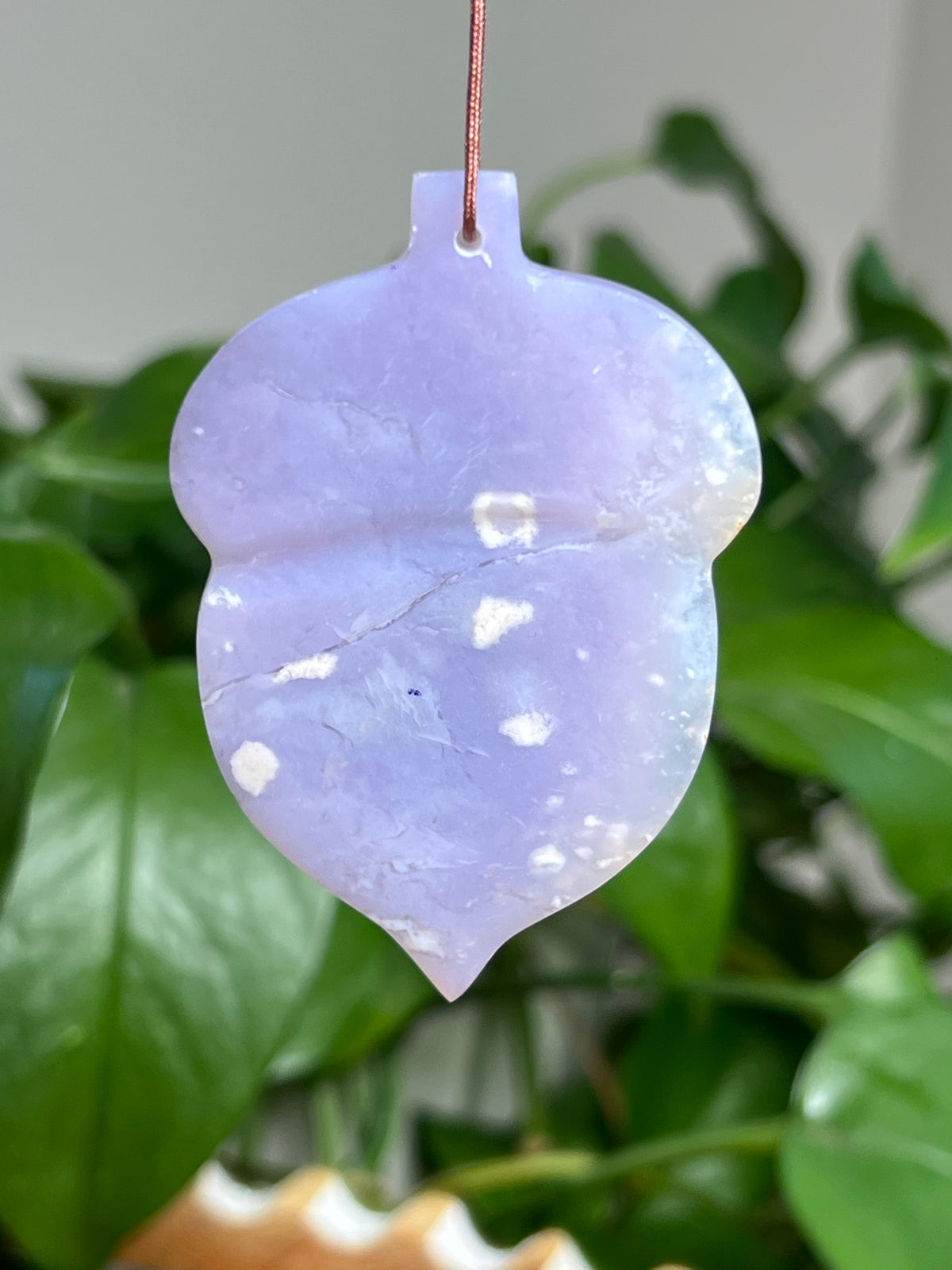 Purple Chalcedony Acorn Ornaments