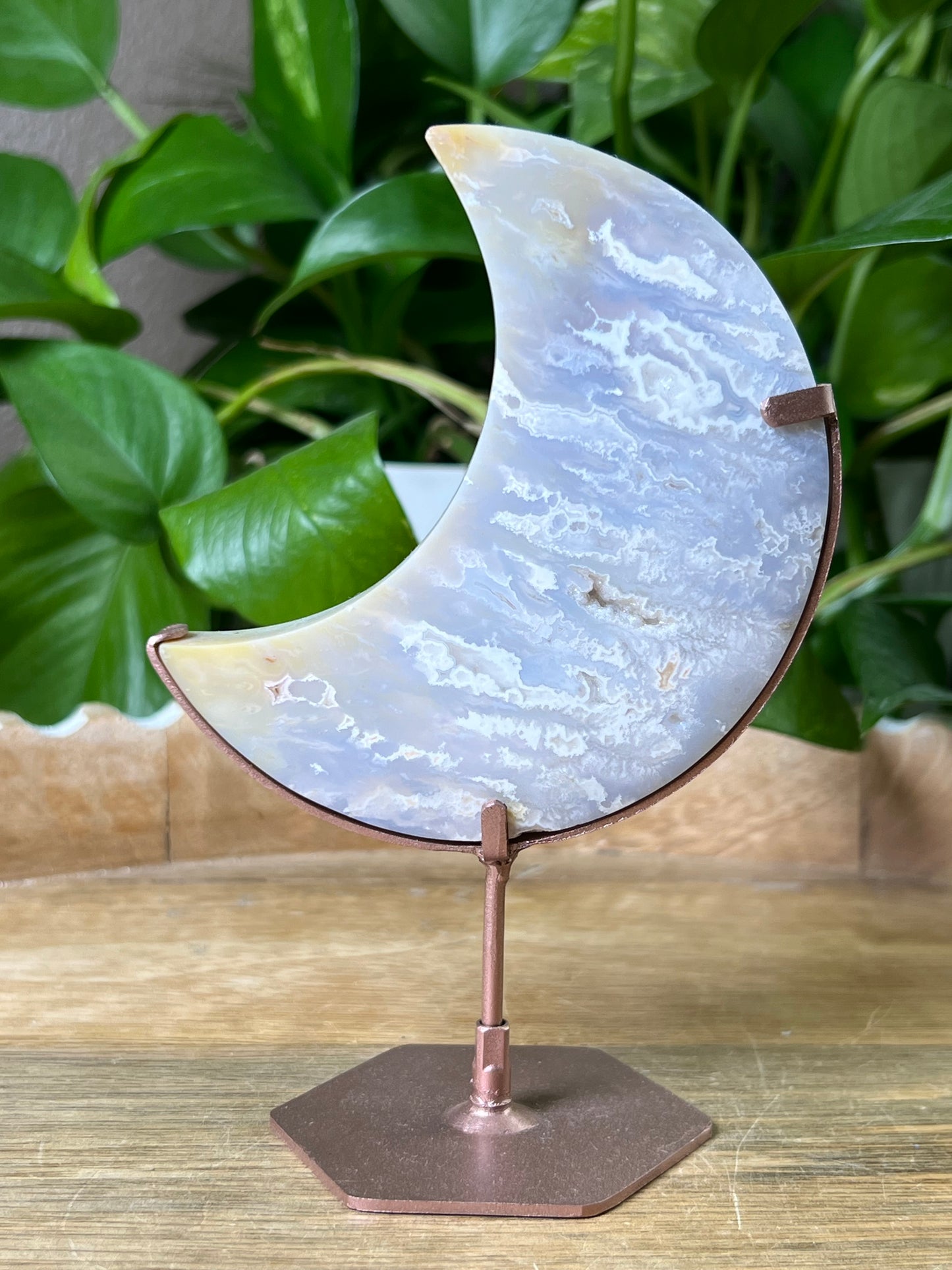 Winter Plume Agate Moon